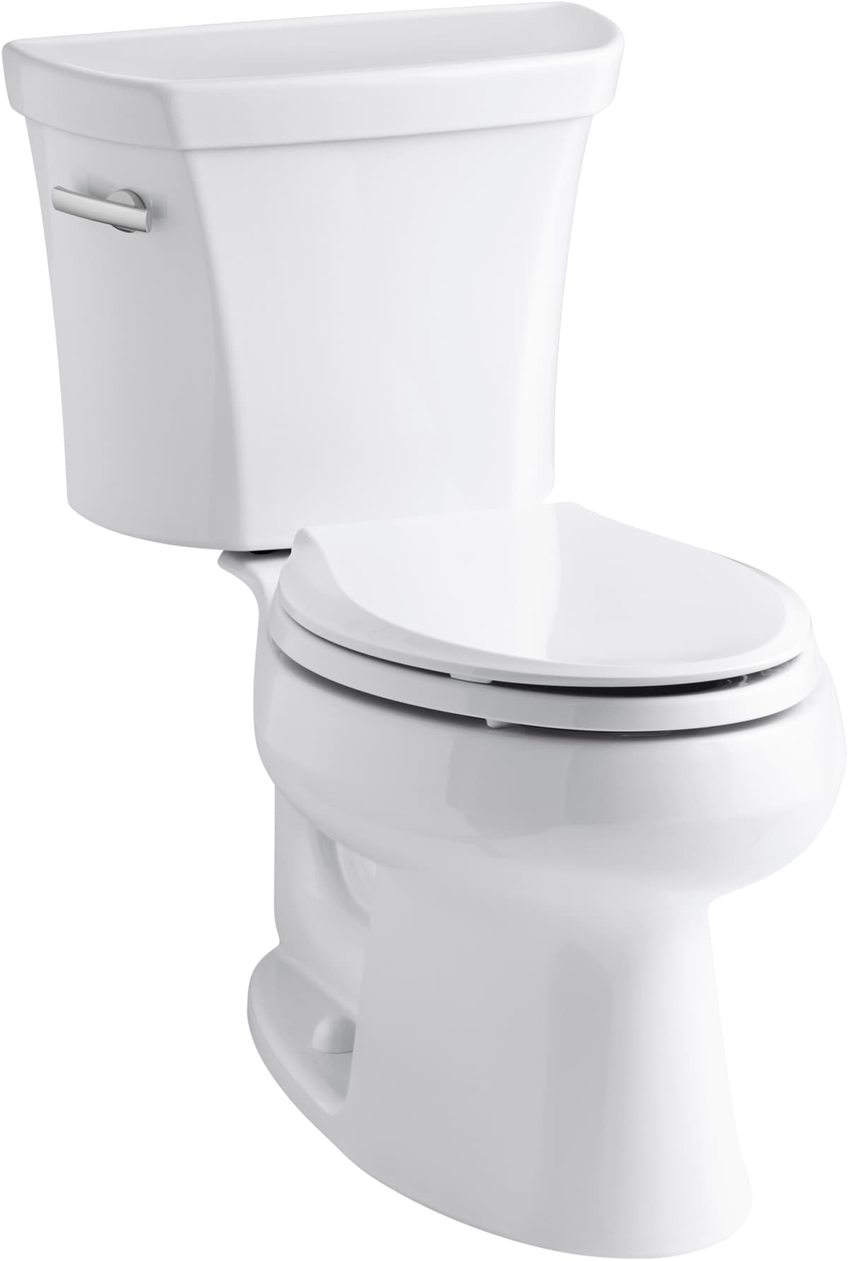KOHLER K-3998-T-0 Wellworth White Elongated Standard height 2-piece Toilet 12-in Rough-In WaterSense 1.28 GPF