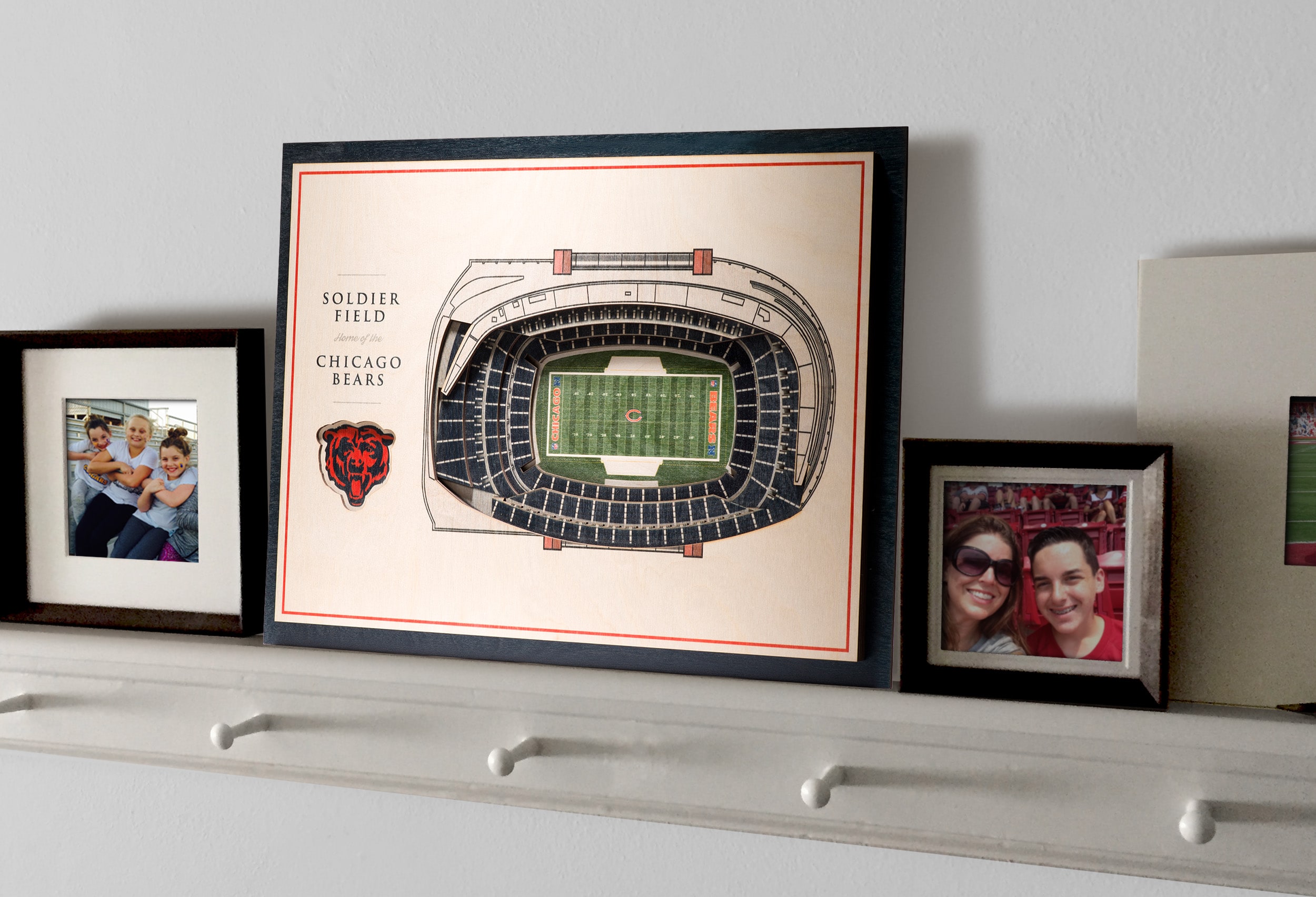 Hand-Painted Chicago Bears Soldier Field Mini Stadium Sculpture