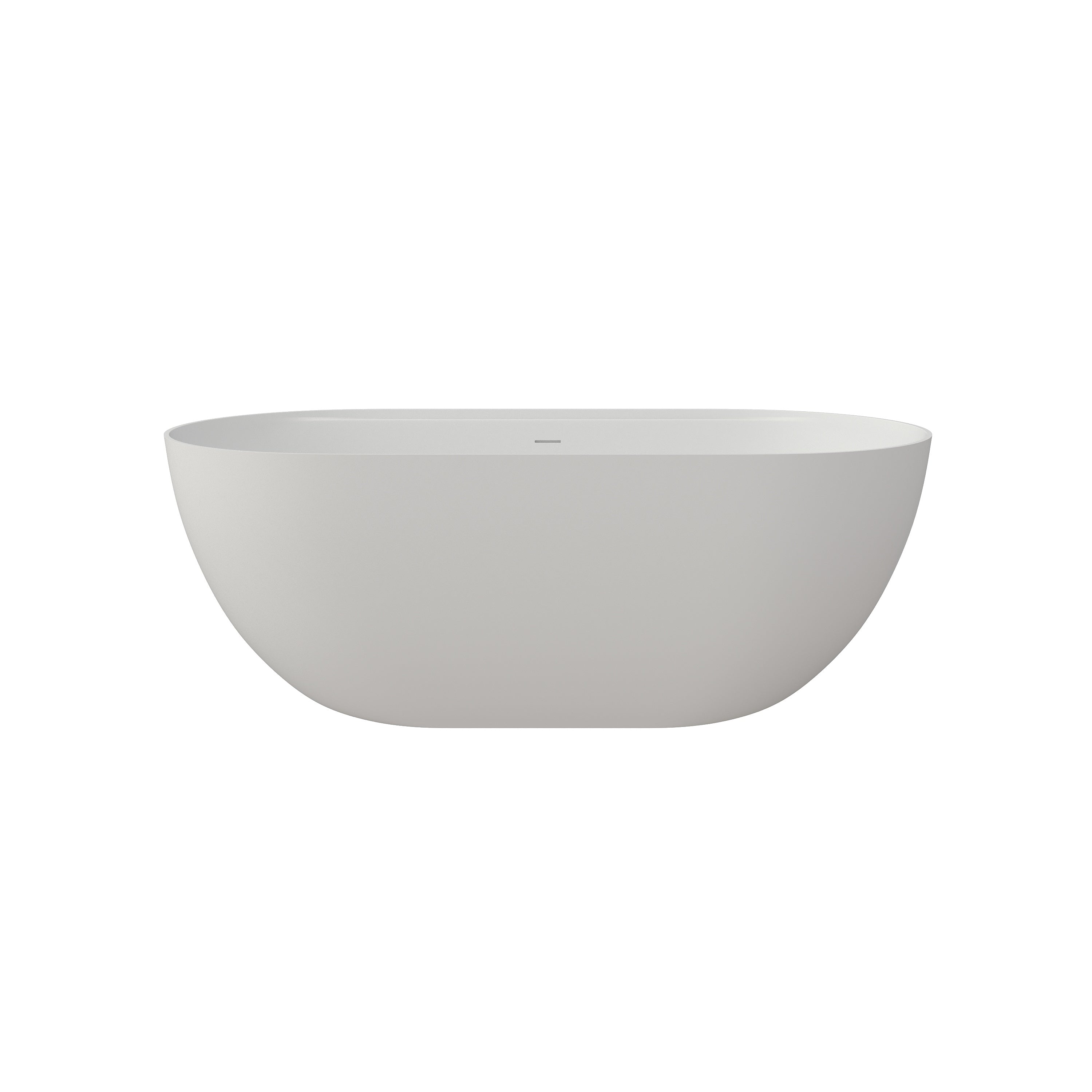 Boyel Living - 59-in Matte White Solid Surface Freestanding Soaking Bathtub With Acrylic Shelf