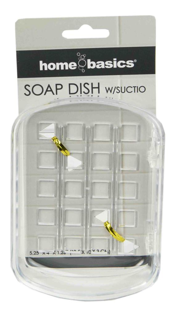 1pc Wall-mounted Soap Dish With Suction Cup, Drainage - Double