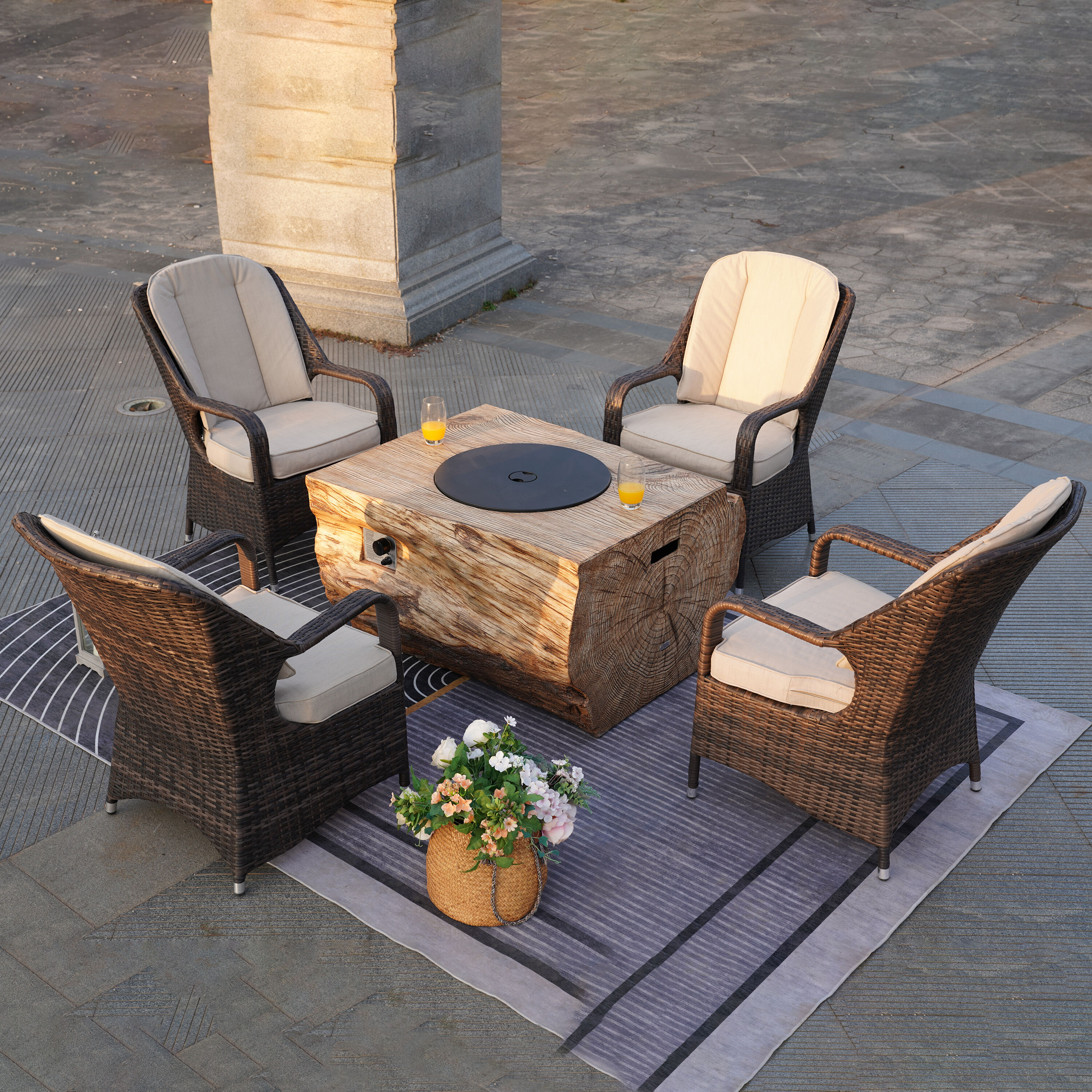 Moda Furnishings MAG-2170-009B Patio-Conversation-Sets - View #3