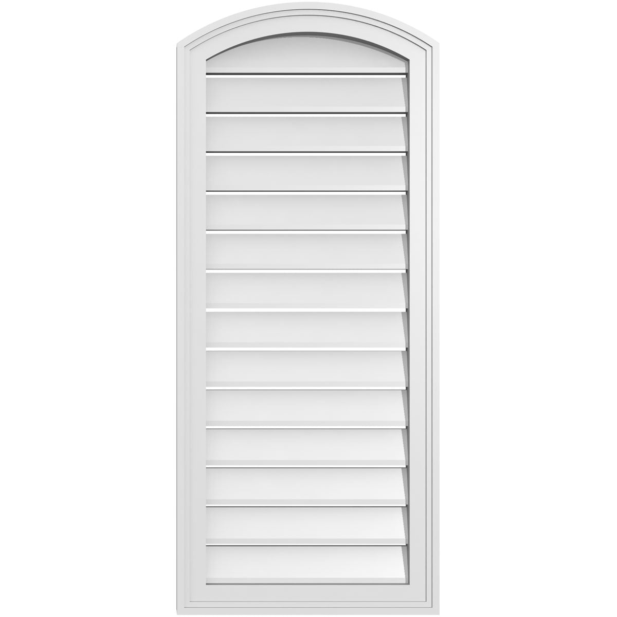 Ekena Millwork GVPAR18X4202SF 18-Inches x 42-Inches Off-white Round top PVC Gable Louver Vent
