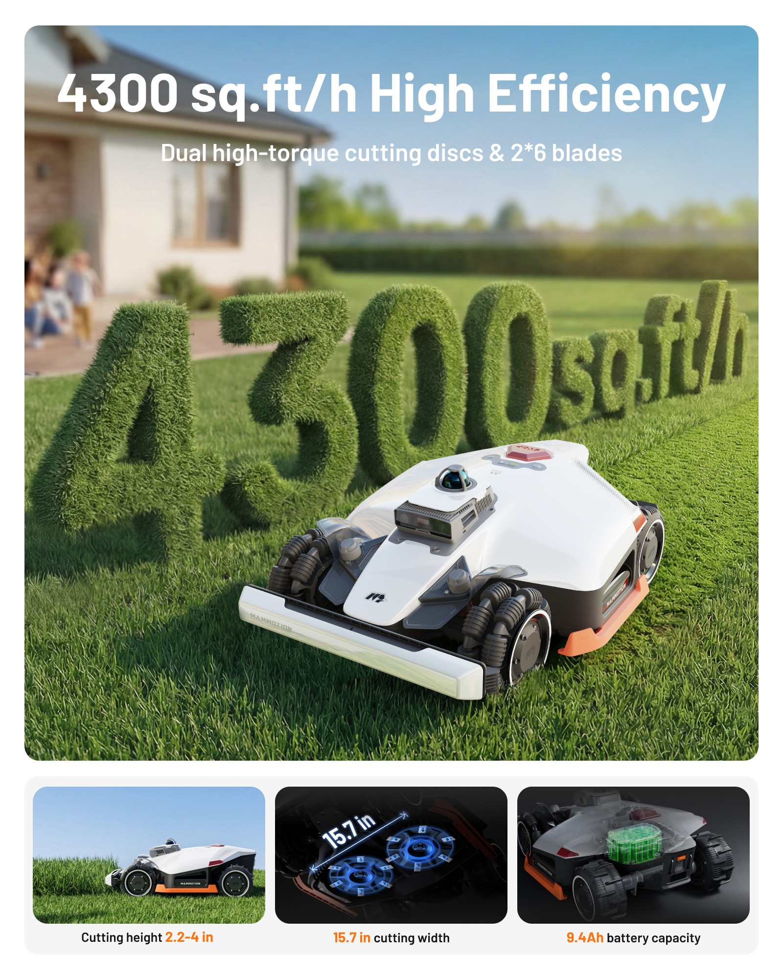MAMMOTION LUBA 3 AWD 1500H Robotic-Mowers - View #7