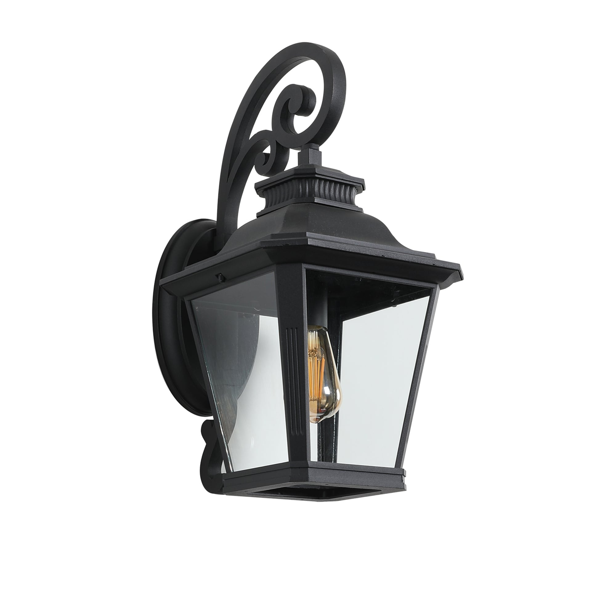 BABOOM BOM-0133338-OR 1-Pack Outdoor Wall Lantern Light 100 -Watt Black Line voltage Hardwired Outdoor Path Light (