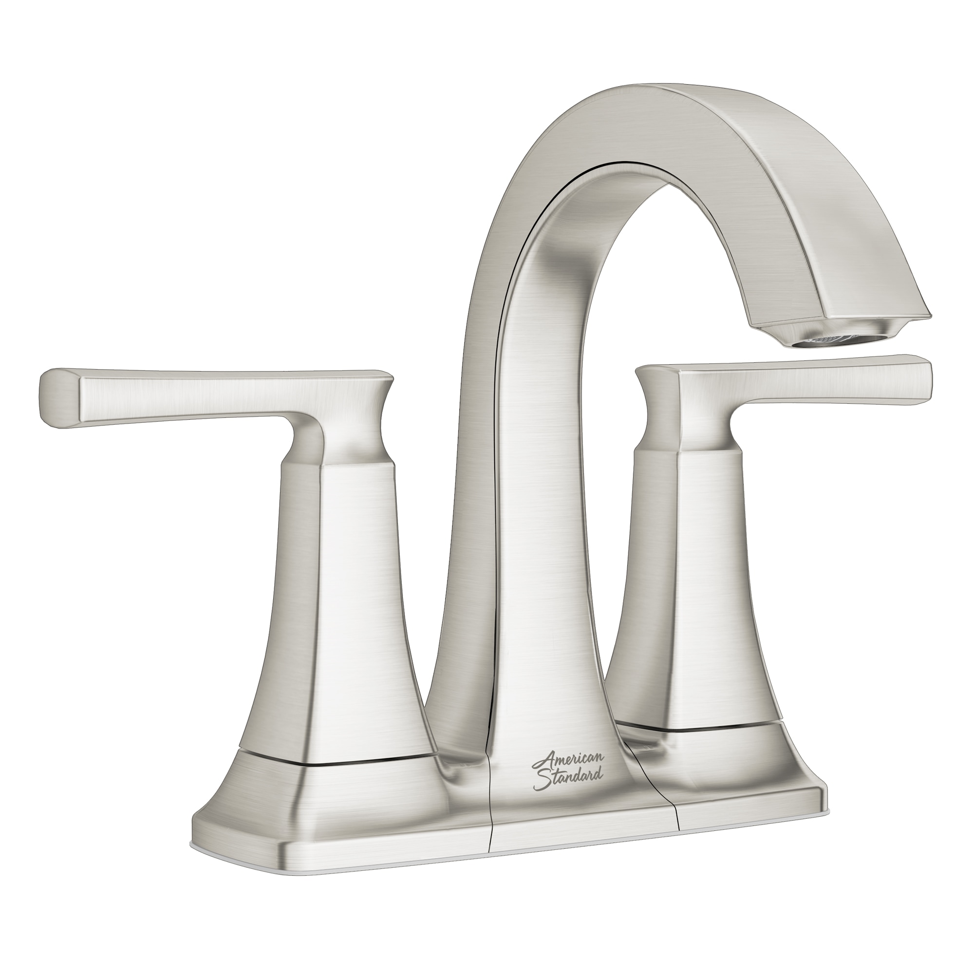 American Standard Belmeade Brushed Nickel 4-in centerset 2-Handle WaterSense Bathroom Sink Faucet with Drain