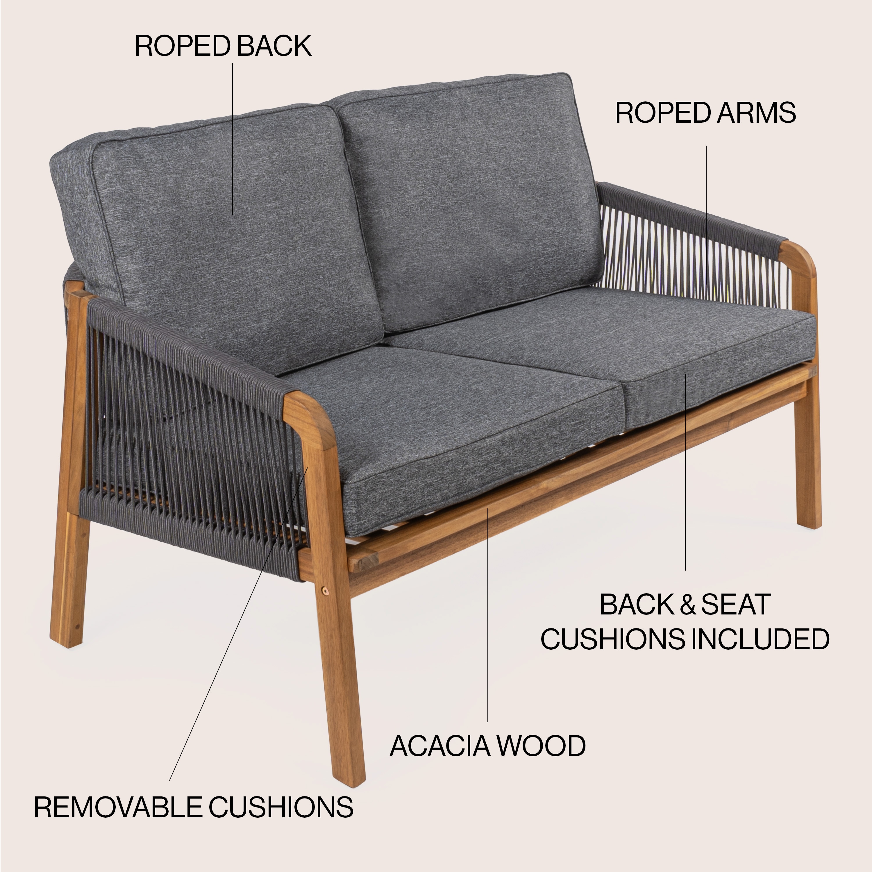JONATHAN  Y SFB1001C Patio-Sofas-Daybeds - View #3
