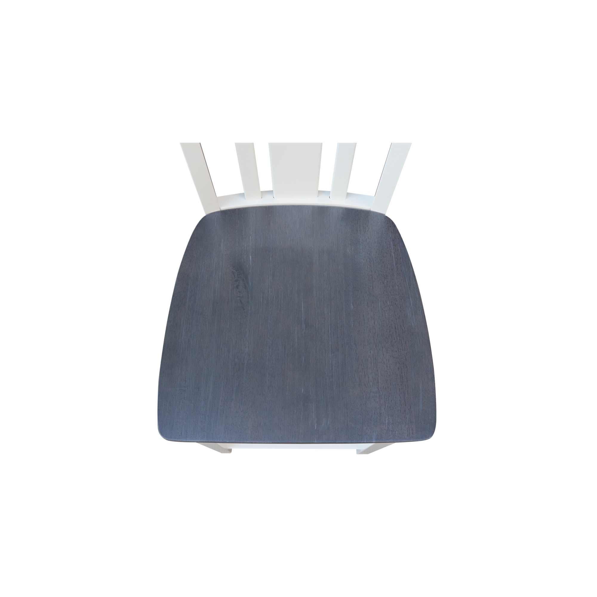 San Remo 24" White and Heather Gray Solid Hardwood Counter Stool