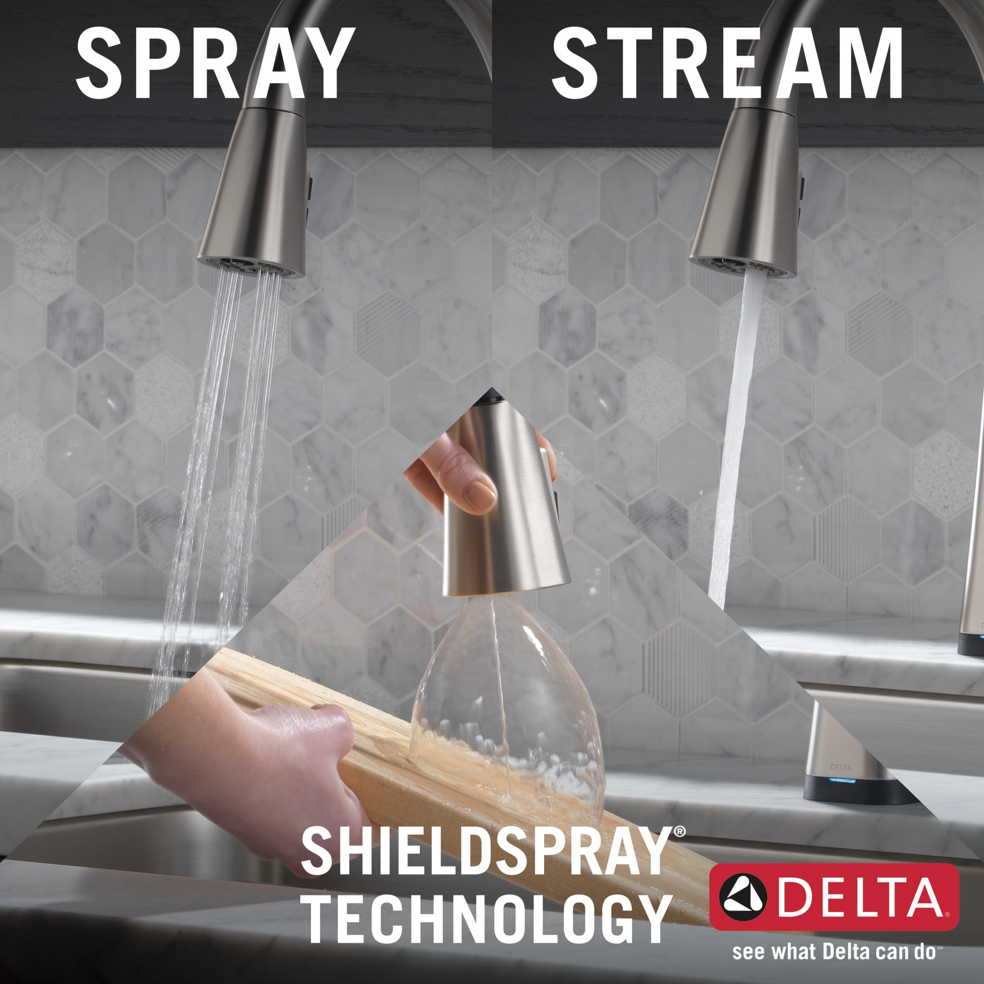 Delta Lenta Touch2O Spotshield Stainless Single Handle Pull-down 