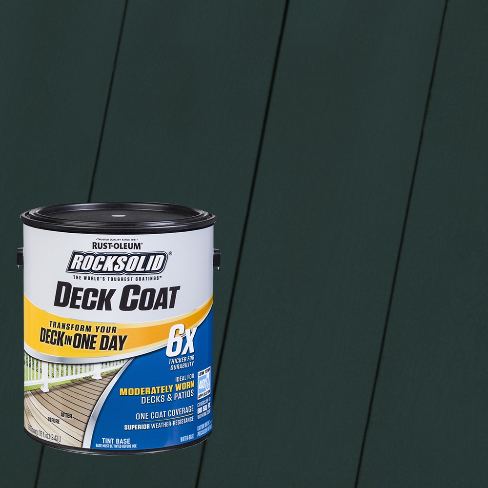 Rust-Oleum 319627T RockSolid 6X Deck Coat Pre-Tinted Charleston Green Solid Exterior Wood Stain and Sealer in One ( 1-gallon )