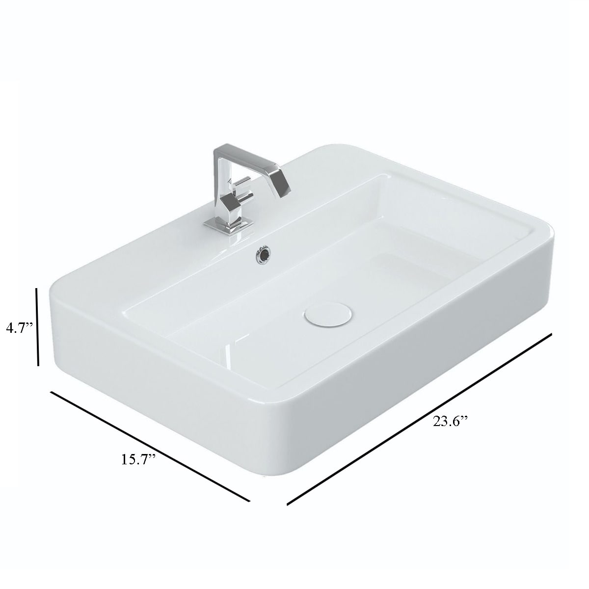 WS Bath Collections CONTOUR 61060 WG Bath-Sink - View #7