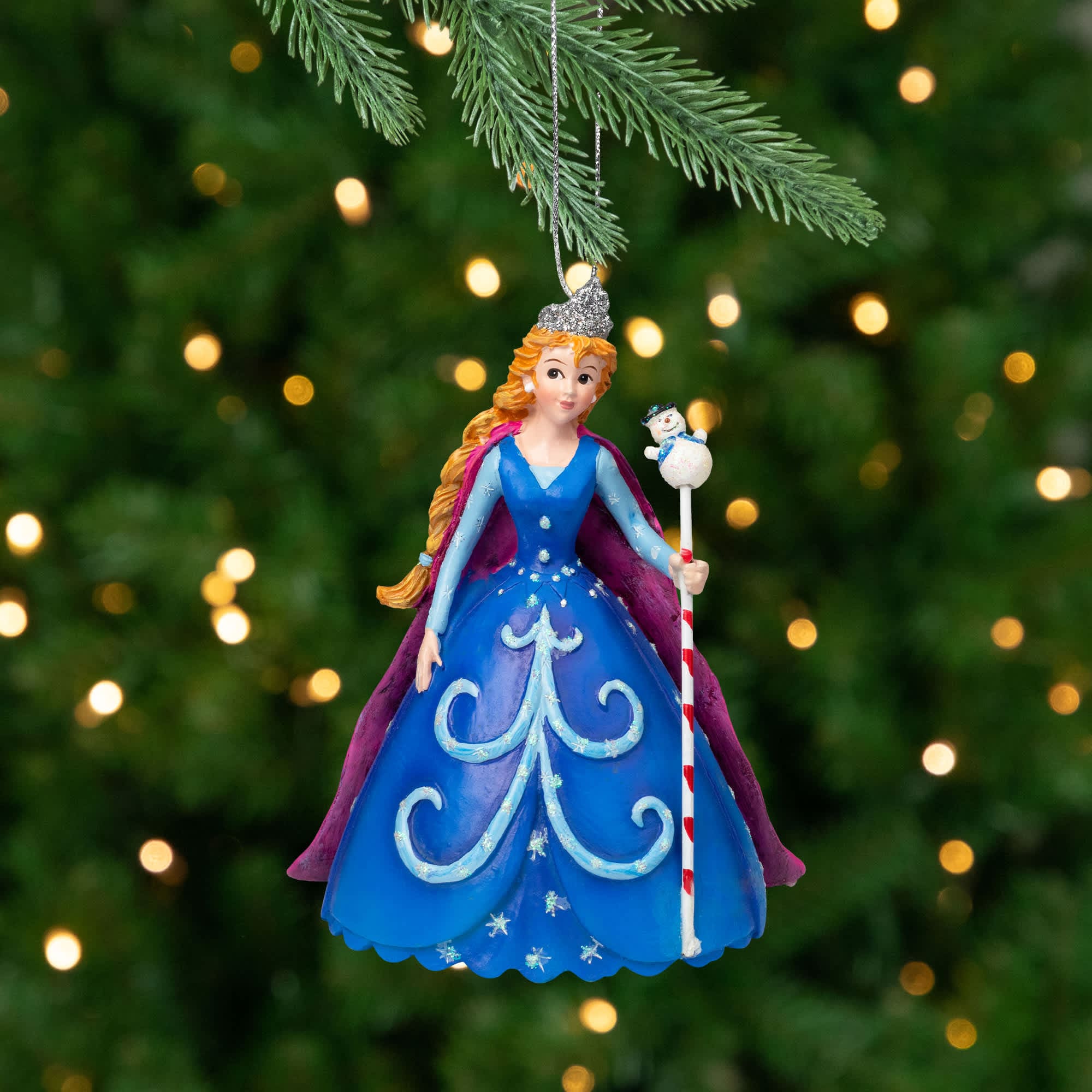 Kurt S. Adler Pretty as a Princess Glittered Snow Princess Christmas Ornament - 4.25 inch - Blue