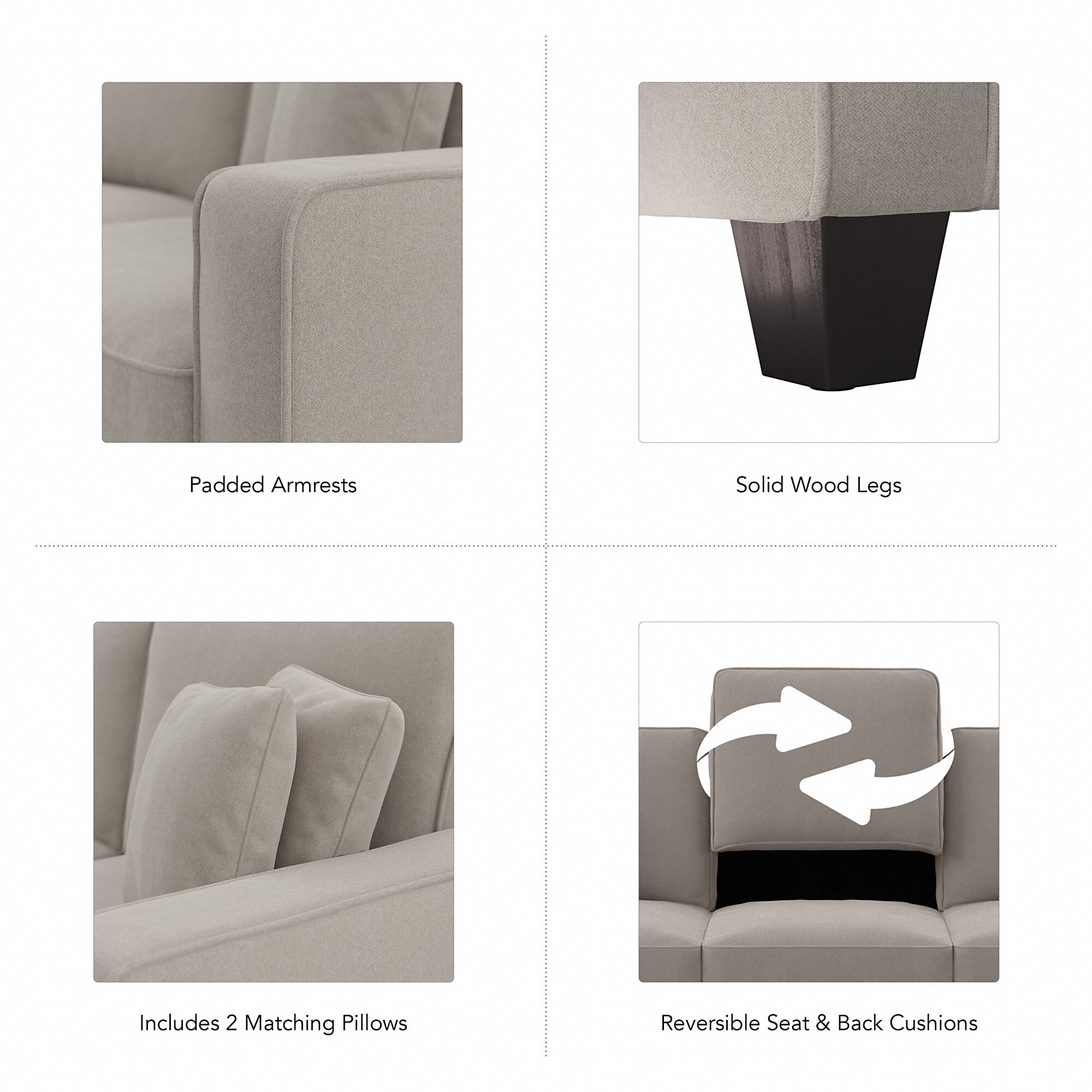 Bush Furniture SNJ61SBGH-03K Sofas-Loveseats - View #5