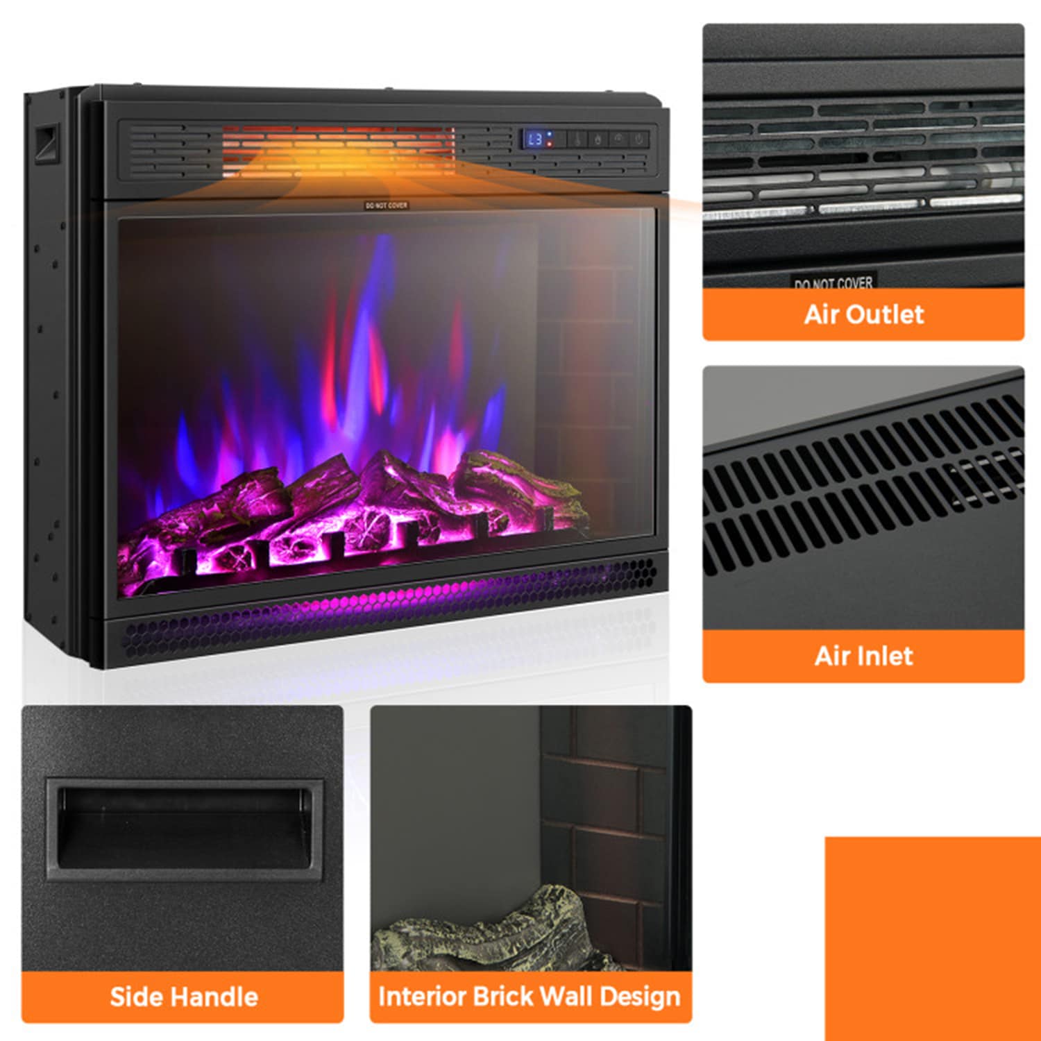 Mondawe MO-FP10560US-WH Electric-Fireplaces - View #7