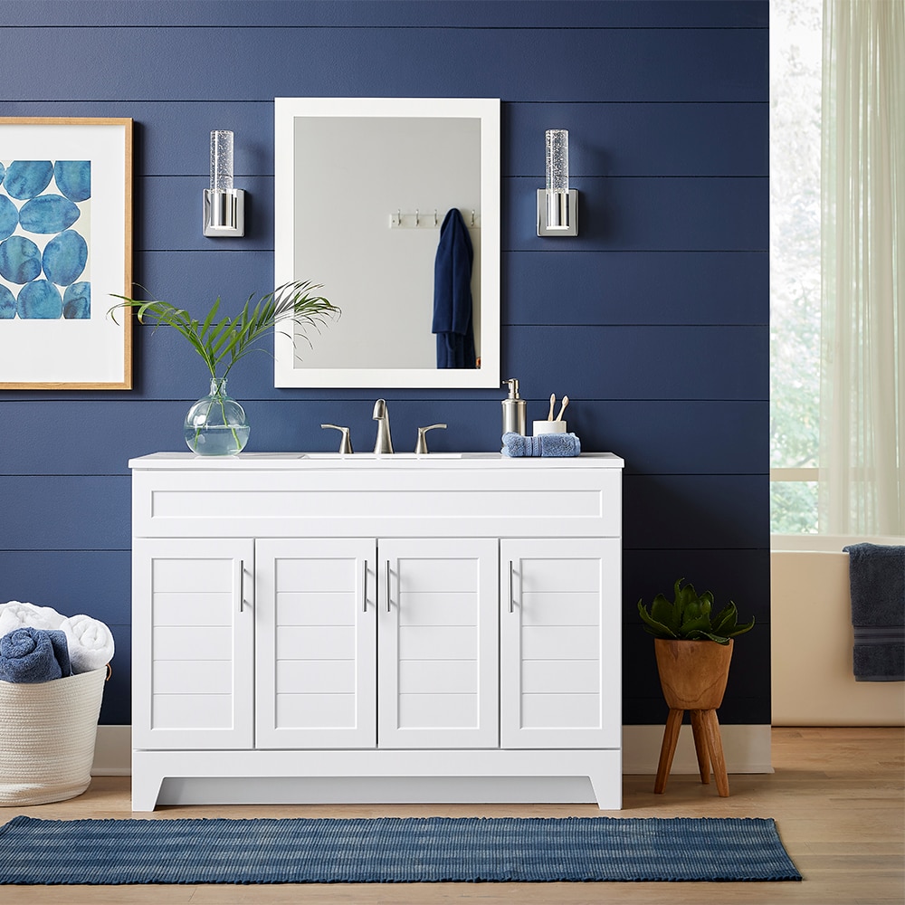 Style Selections Kirkman 48-in White Single Sink Bathroom
