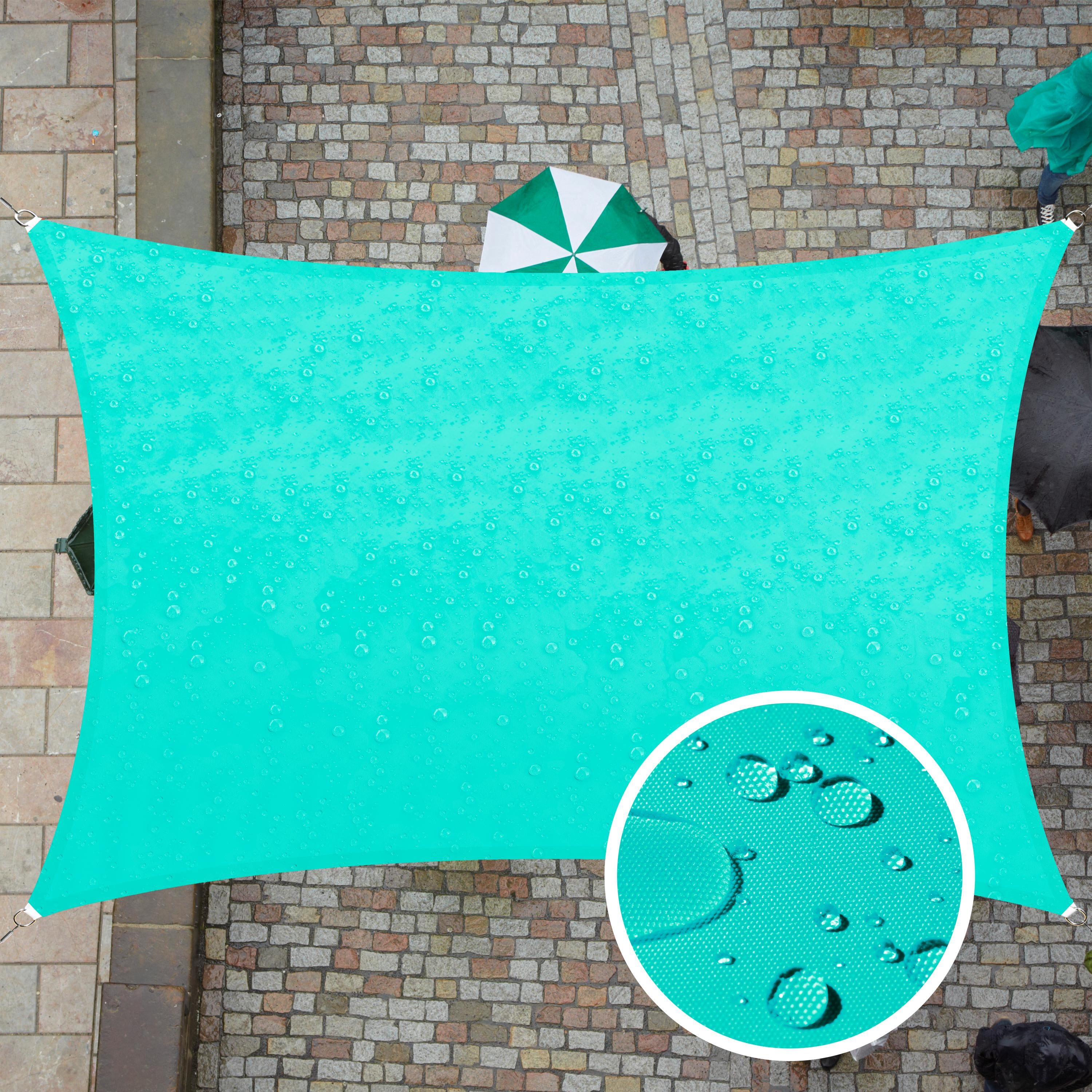 ColourTree TADR712-16 Waterproof Rectangle Shade Sail 7-ft x 12-ft Turquoise Shade sail