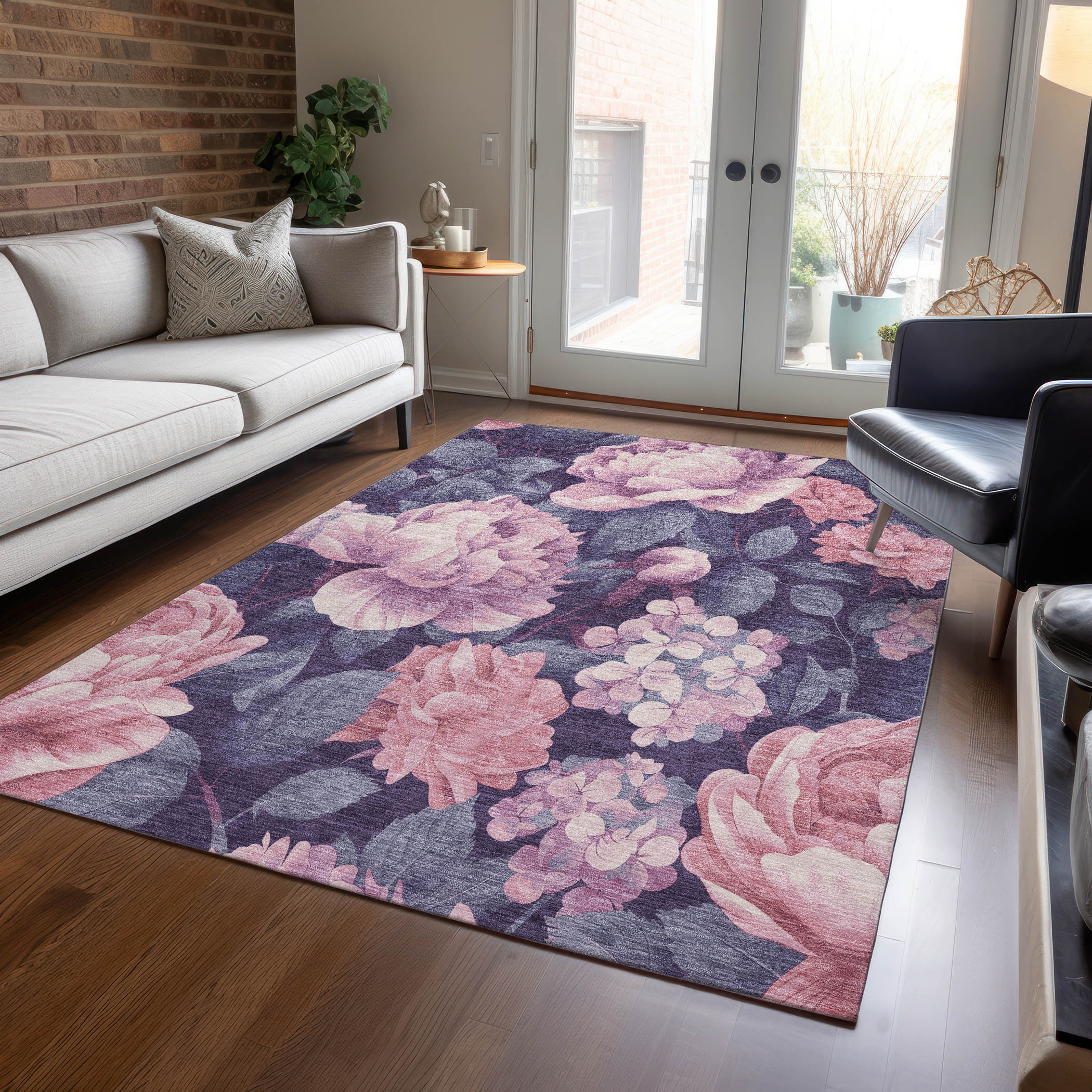 Addison Rugs ACN1564PI3X5 Chantille ACN1564PI 3 x 5 (ft) Polyester Pink Rectangular Indoor/Outdoor Geometric Machine washable Area rug