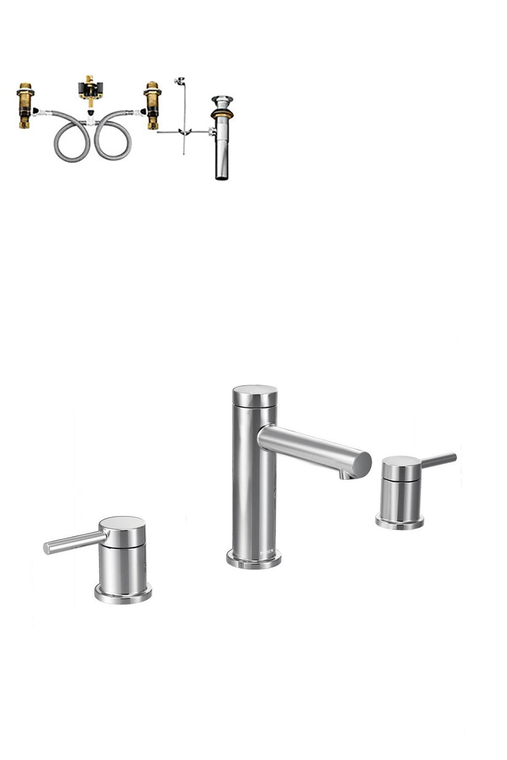 Align Polished Chrome Widespread 2-handle WaterSense Bathroom Sink Faucet | - Moen T6193-9000-L