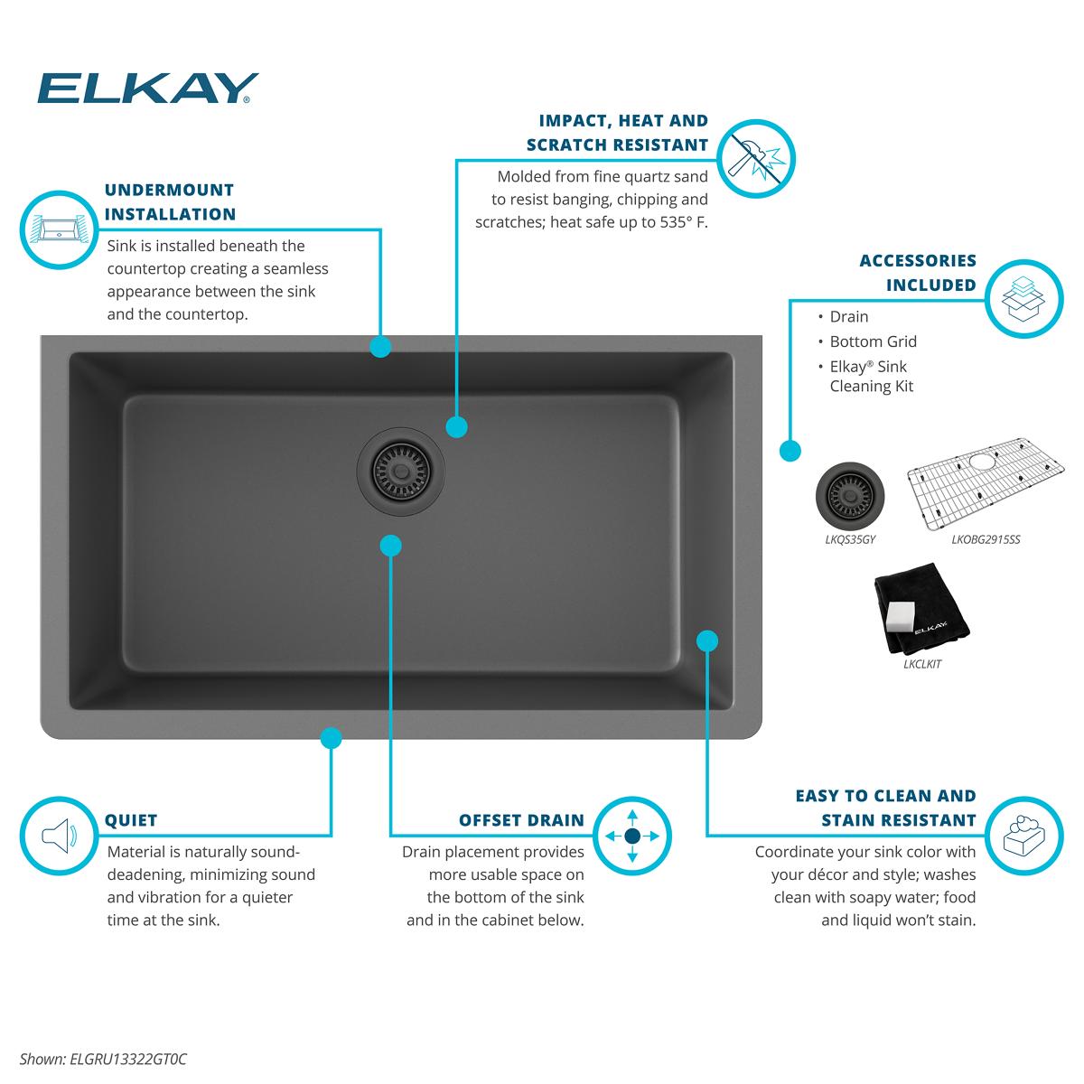 Elkay ELGRU13322GT0C Kitchen-Sinks - View #5