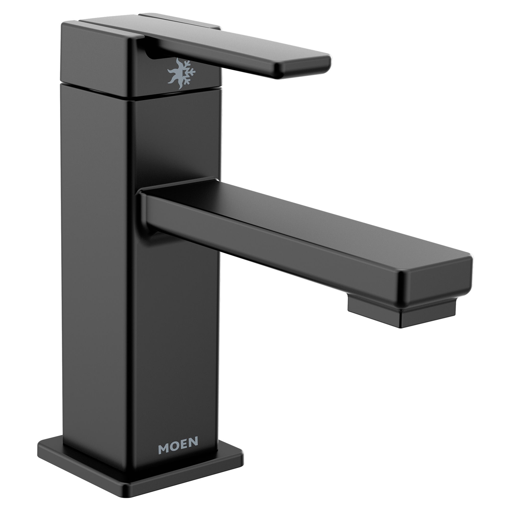 Moen S6710BL Matte Black Single hole 1-handle WaterSense High-arc Commercial/Residential Handle Bathroom Sink Faucet with Drain
