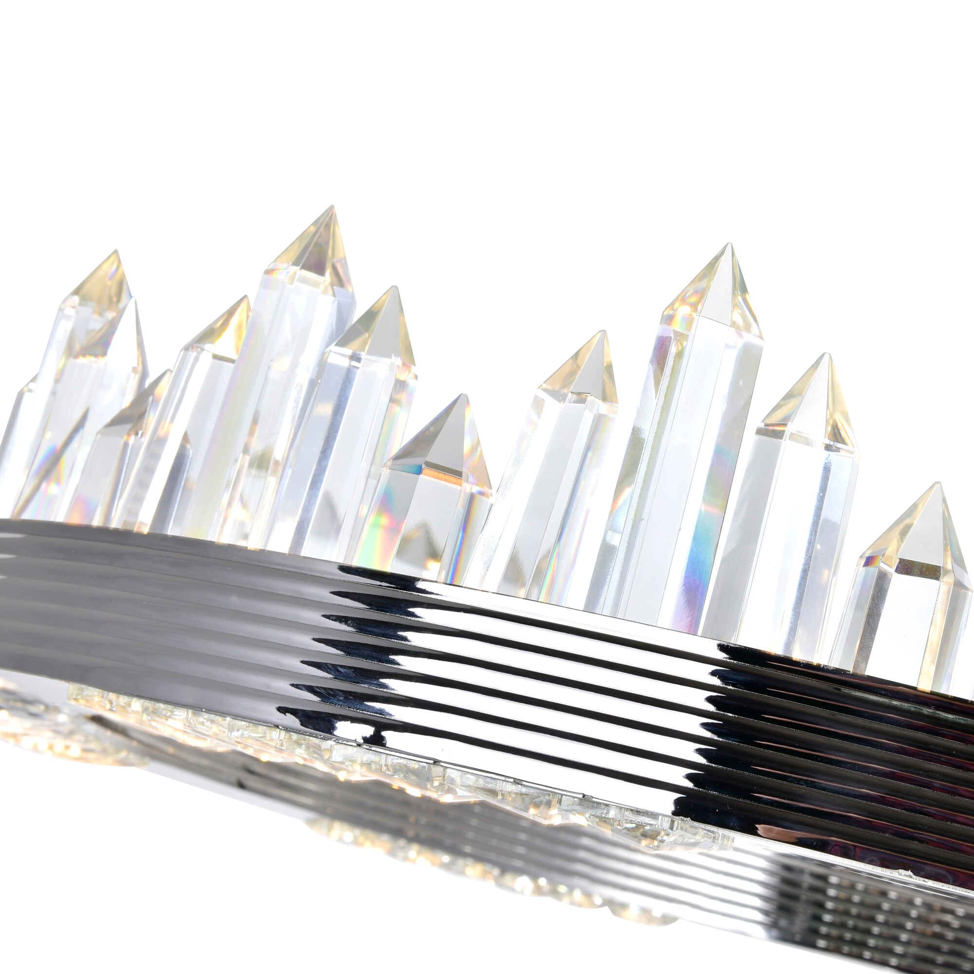 Agassiz 24'' Polished Nickel LED Chandelier with Crystal Towers