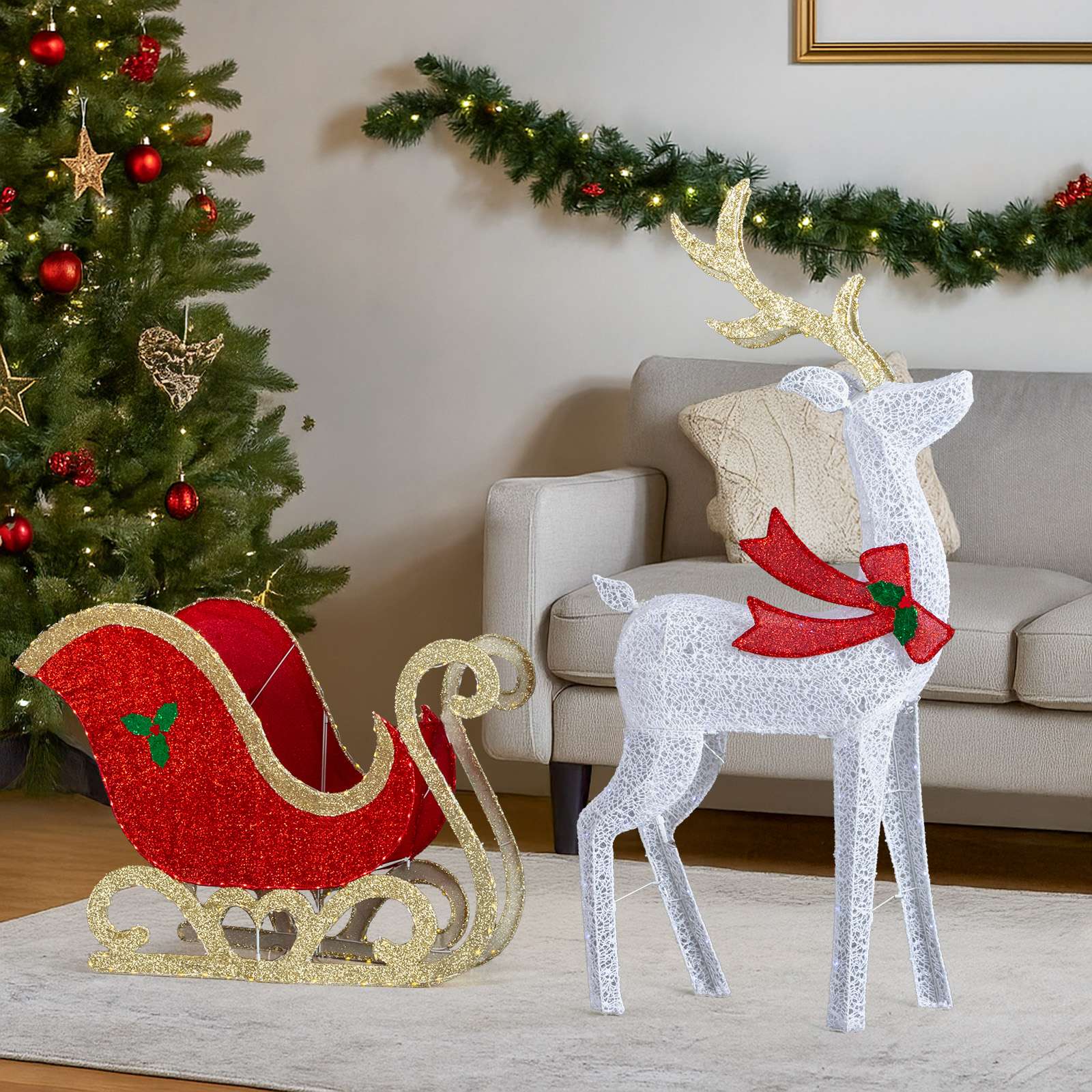 Yescom D60XMA025-DEER1-S-11 Table-Christmas-Decorations - View #2