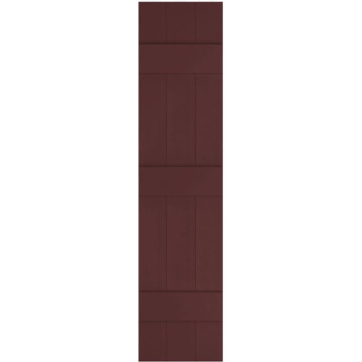 Ekena Millwork LJ3C10X09500BD Lifetime Custom Three Board Joined 10.5-in W x 95-in H Bordeaux Board and Batten Exterior Shutters (2-Pack)