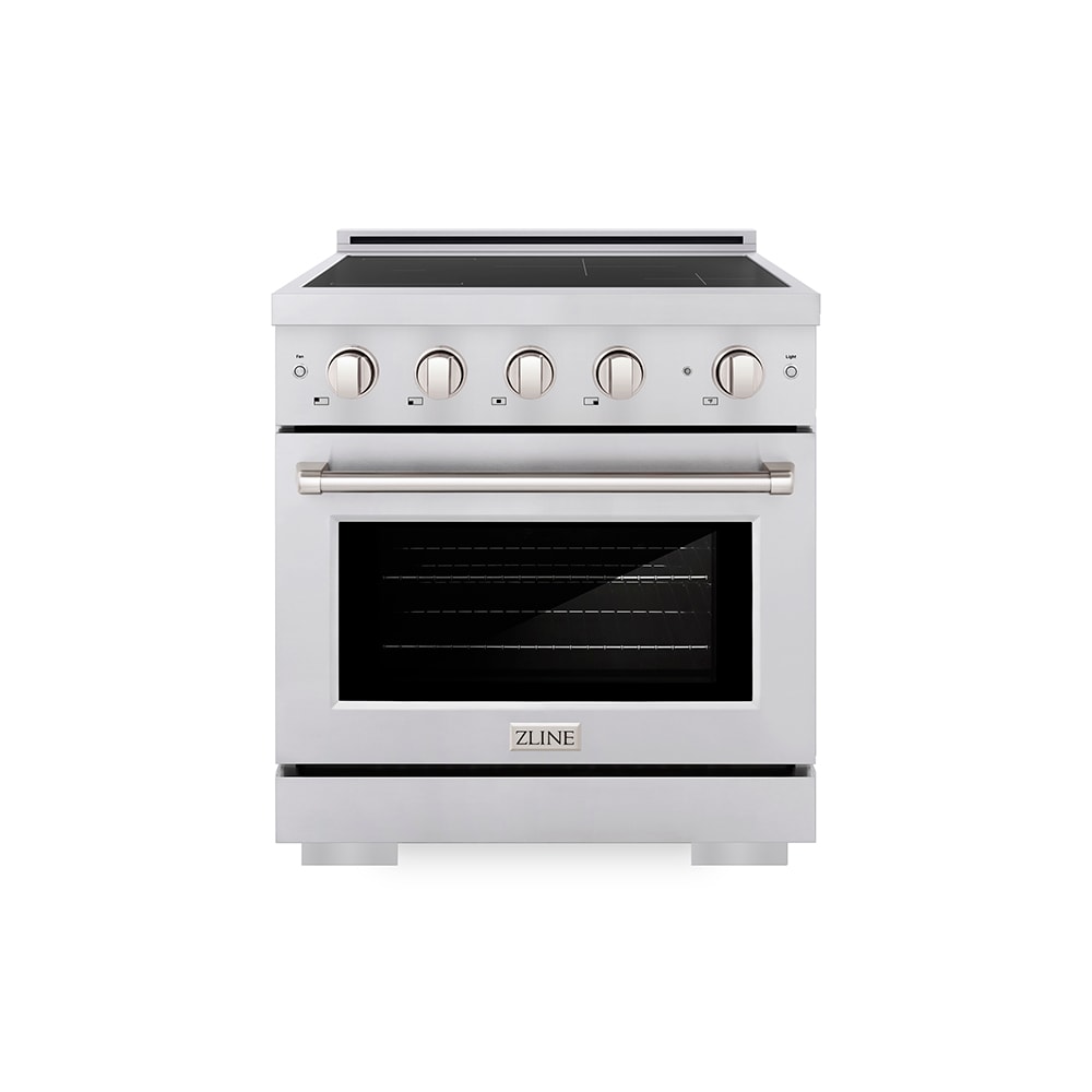 ZLINE KITCHEN & BATH Paramount 30-in 4 burners 4.2-cu ft , Convection Oven Freestanding Single Induction Range ( Stainless Steel ) #SINR30