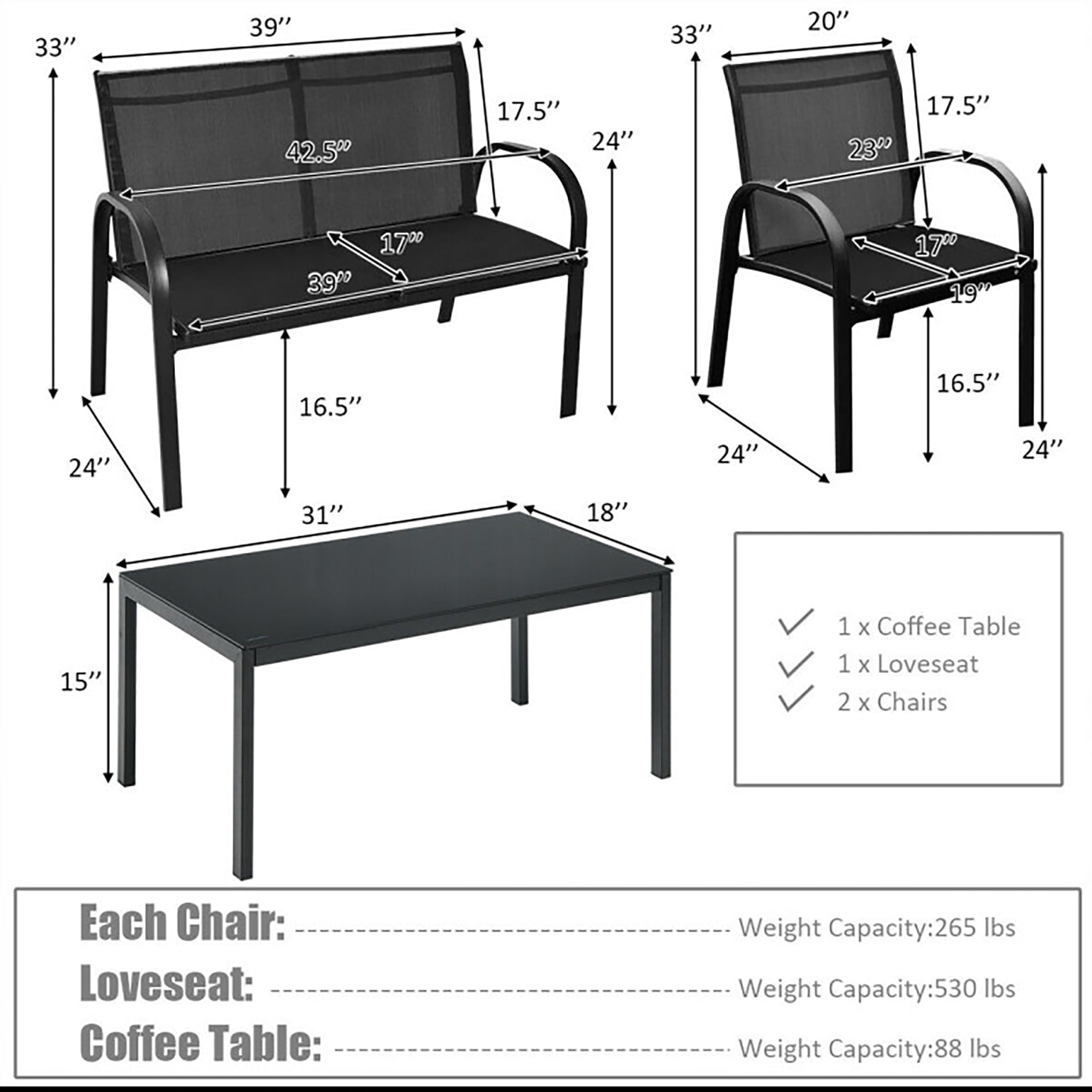 CASAINC WF-OP3316 Patio-Conversation-Sets - View #5