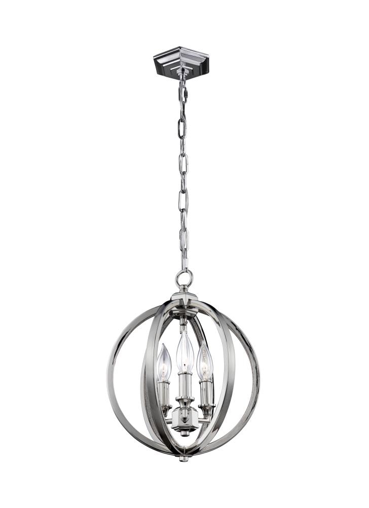 Corinne 14" Polished Nickel Crystal Globe Pendant Light