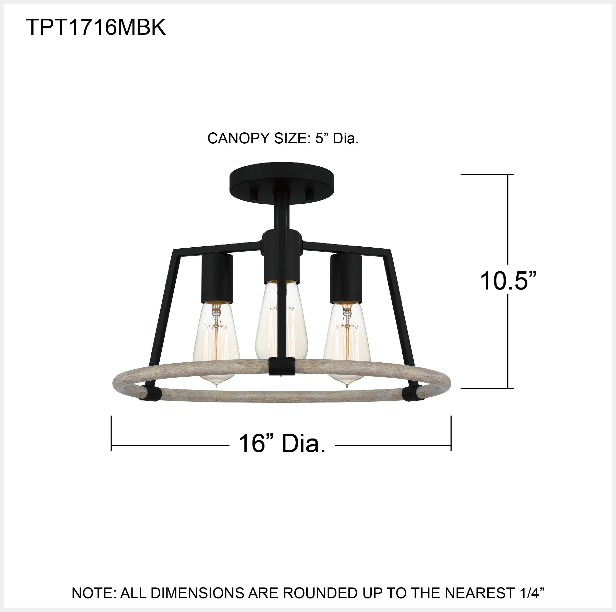 Quoizel TPT1716MBK flushmounts - View #9