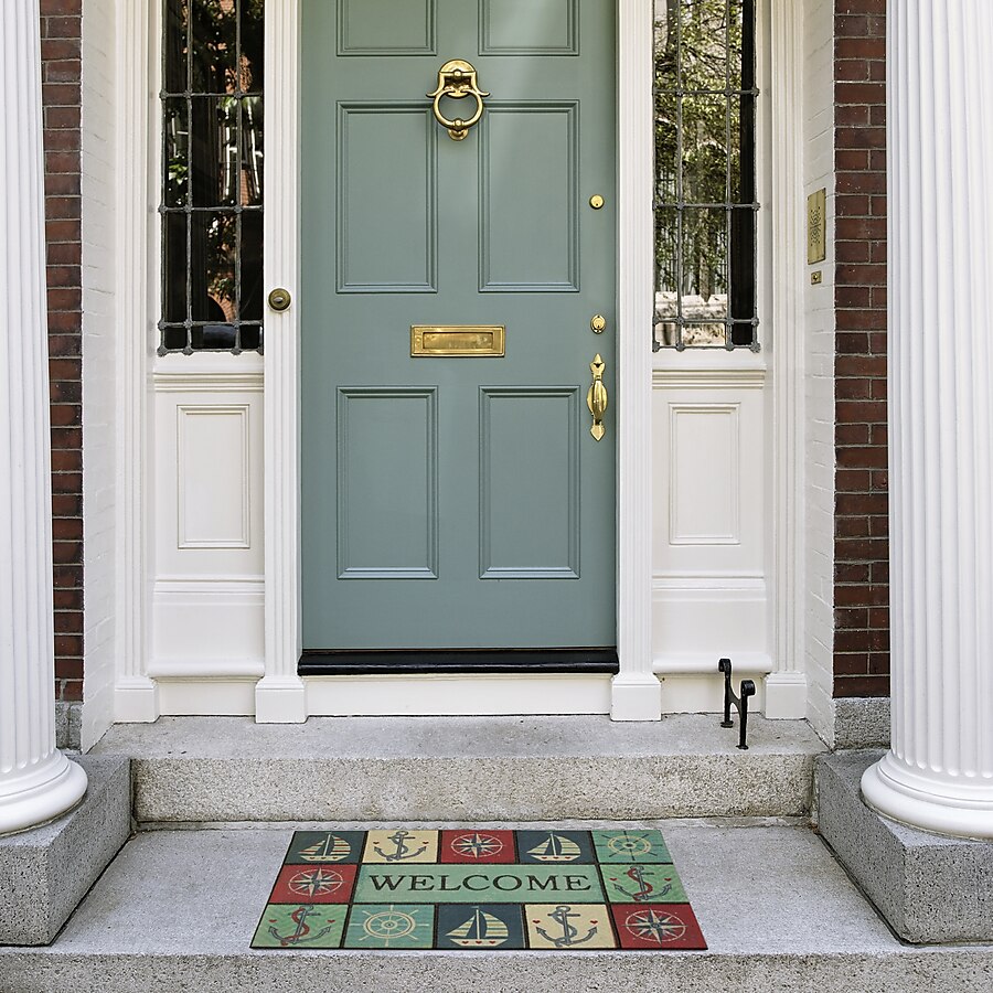 Mohawk Home Regional Doormats 1-1/2-ft x 2-1/2-ft Red Rectangular Outdoor Door Mat Mohawk Home Regional Doormats 1-1/2-ft x 2-1/2-ft Red Rectangular Outdoor Door Mat
