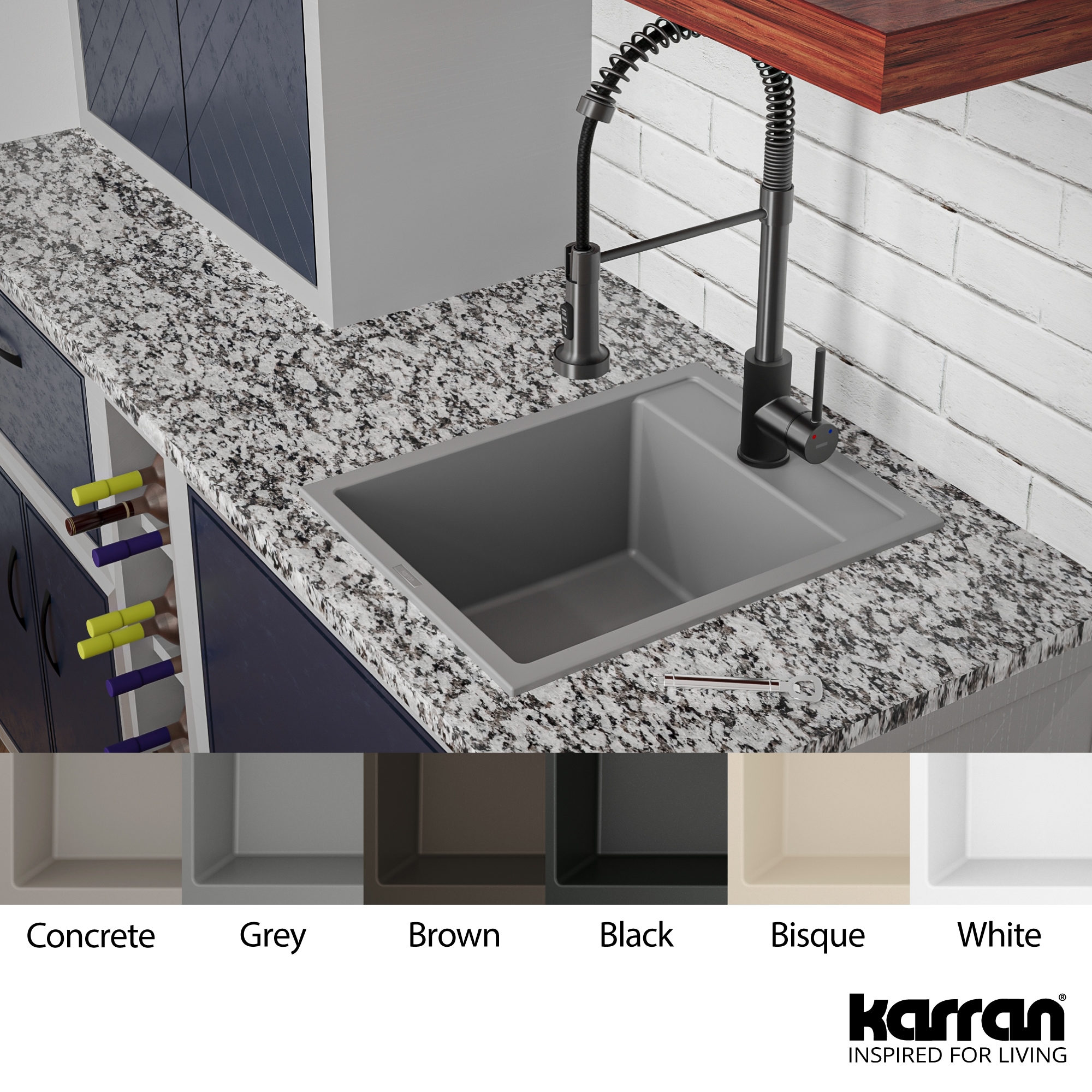 Karran QT-825-GR Bar-Prep-Sinks - View #7
