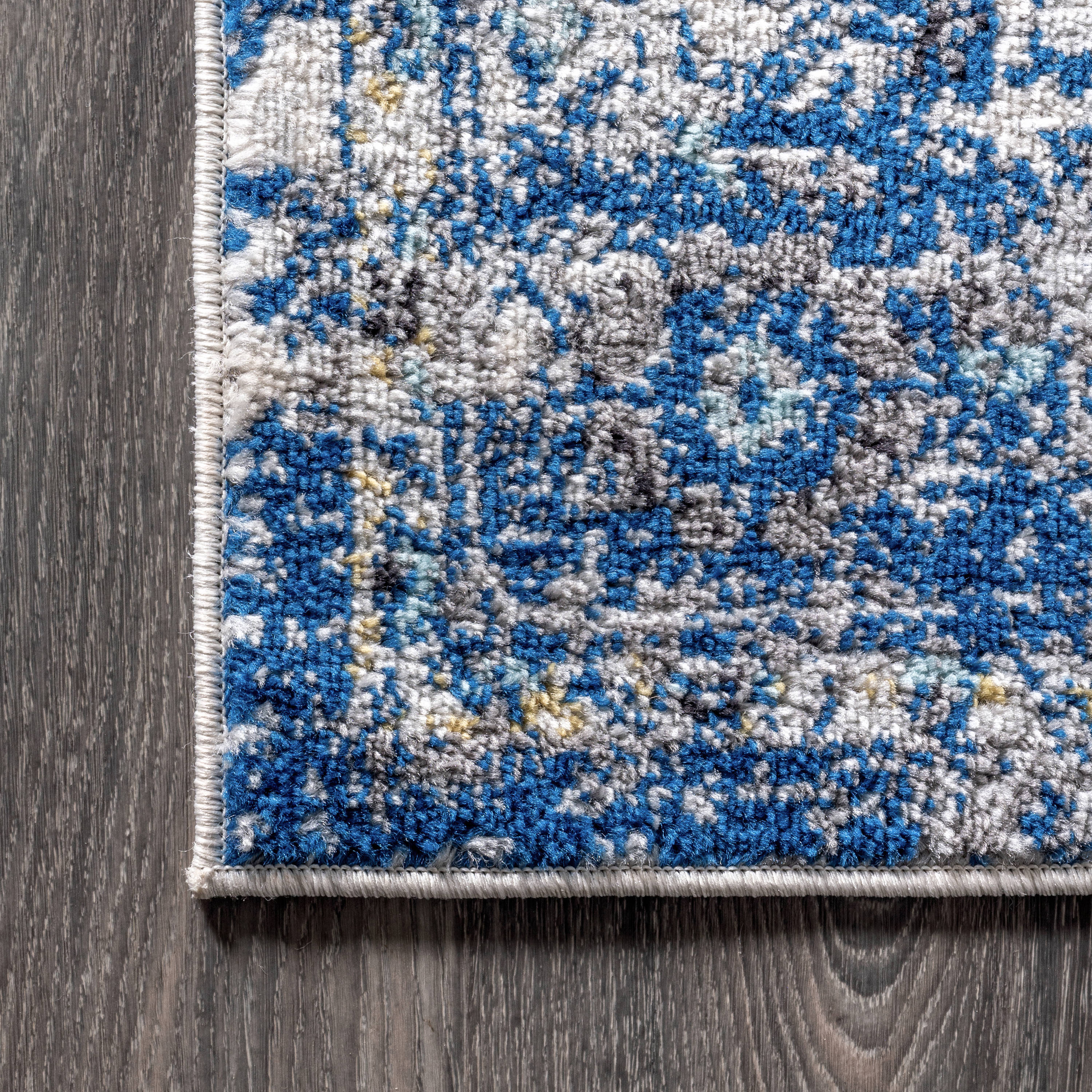 Ivory and Blue Persian Boho Vintage Medallion Area Rug