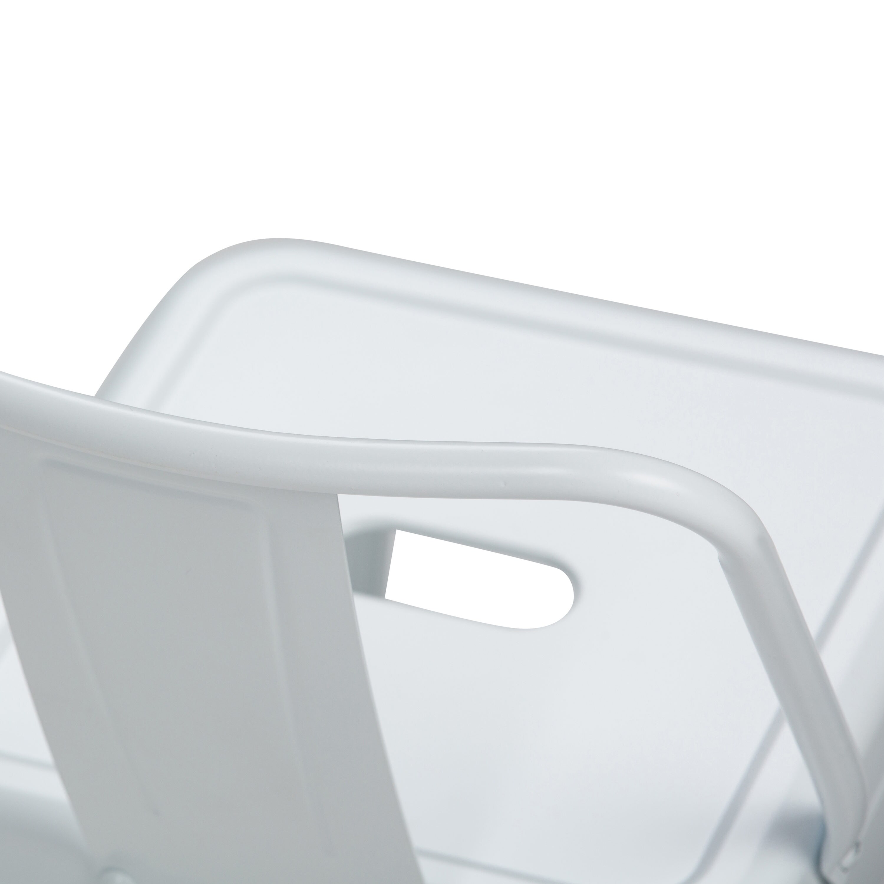 Rayne 24" White Industrial Metal Counter Stool Set