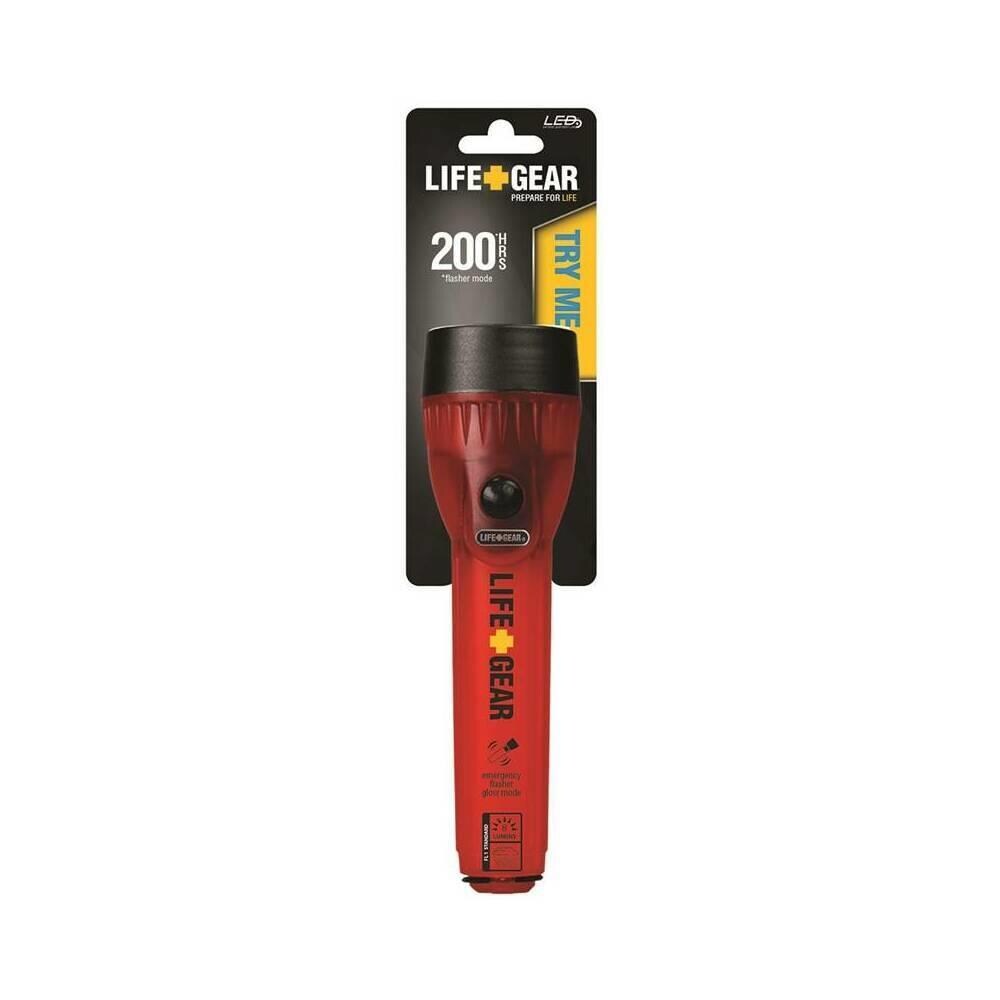  ORGL40239 LIFE+GEAR LG124 Flashlight LED Lamp Alkaline Battery Red