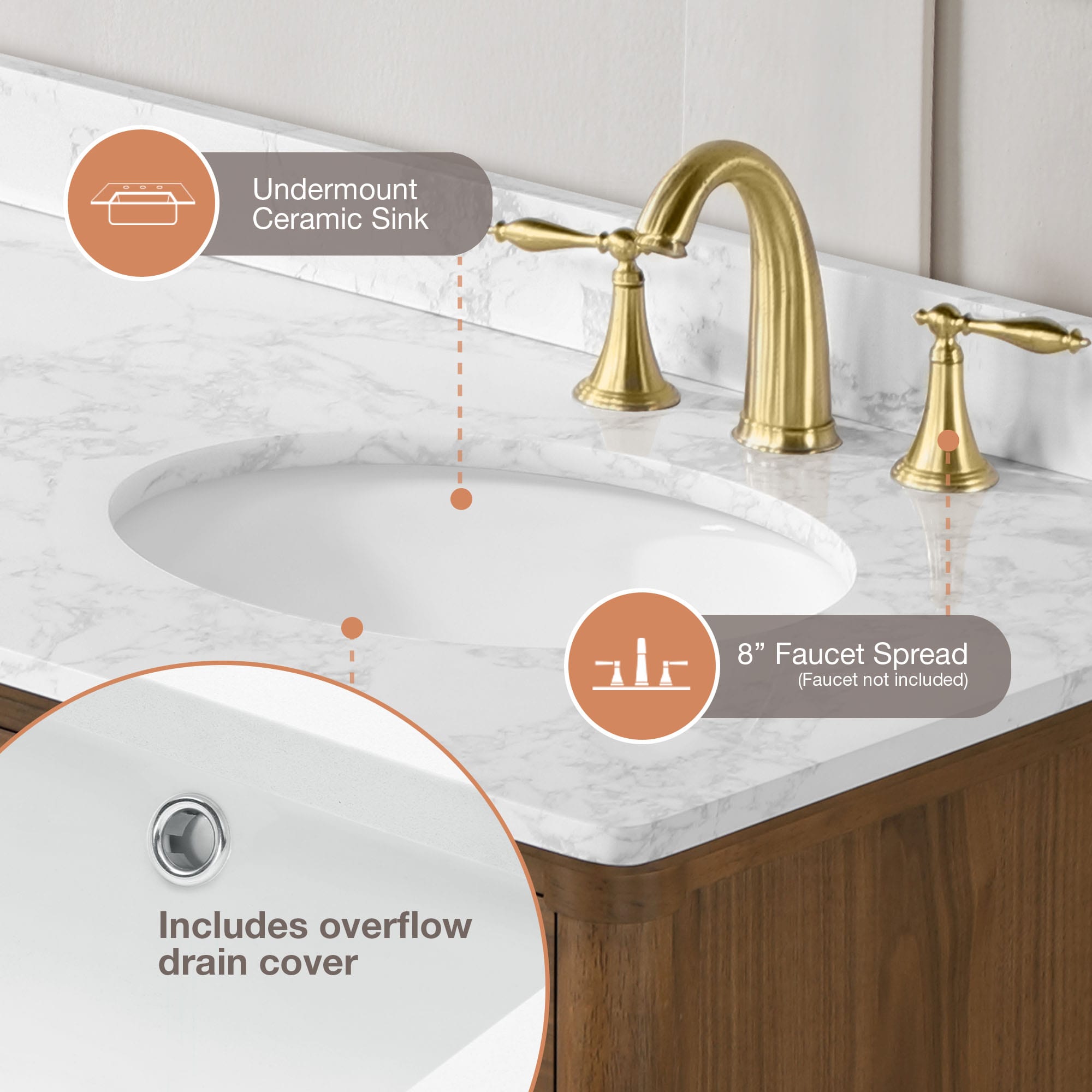 allen + roth RIAN 60WW Bath-Vanity-Combo - View #5