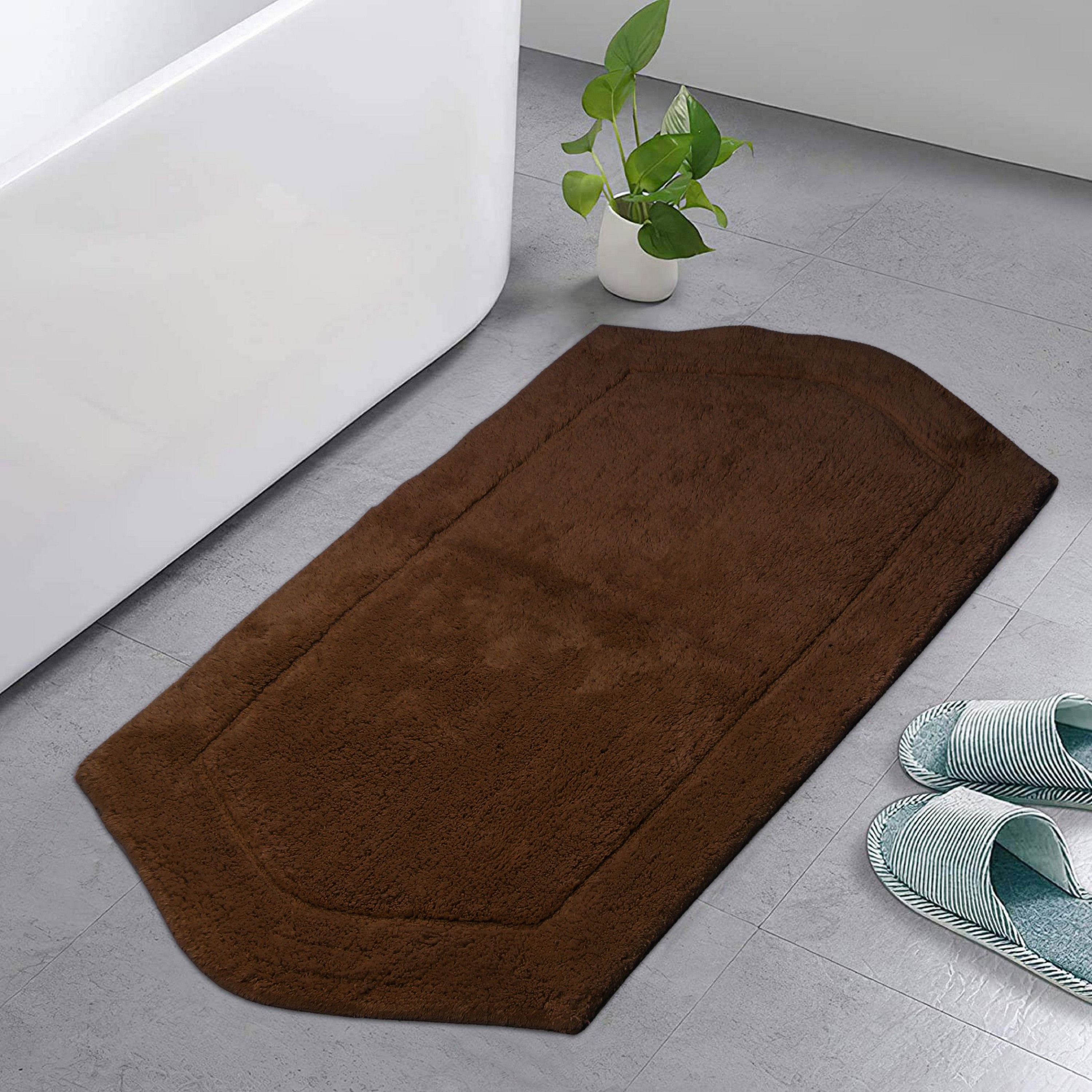 Home Weavers BWA2440CH Waterford 24-Inches x 40-Inches Chocolate Cotton Bath rug