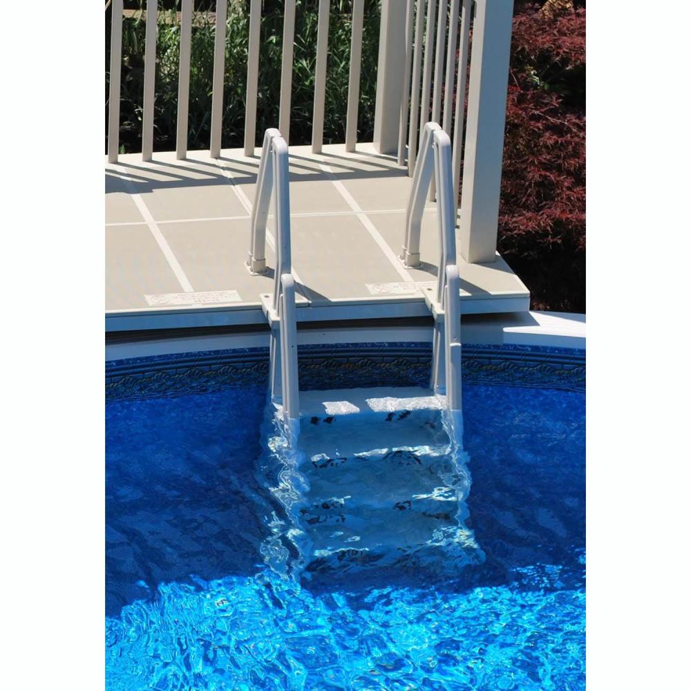 Vinyl Works 60-in Steel Drop-In Pool Steps with Hand Rail in the Above ...