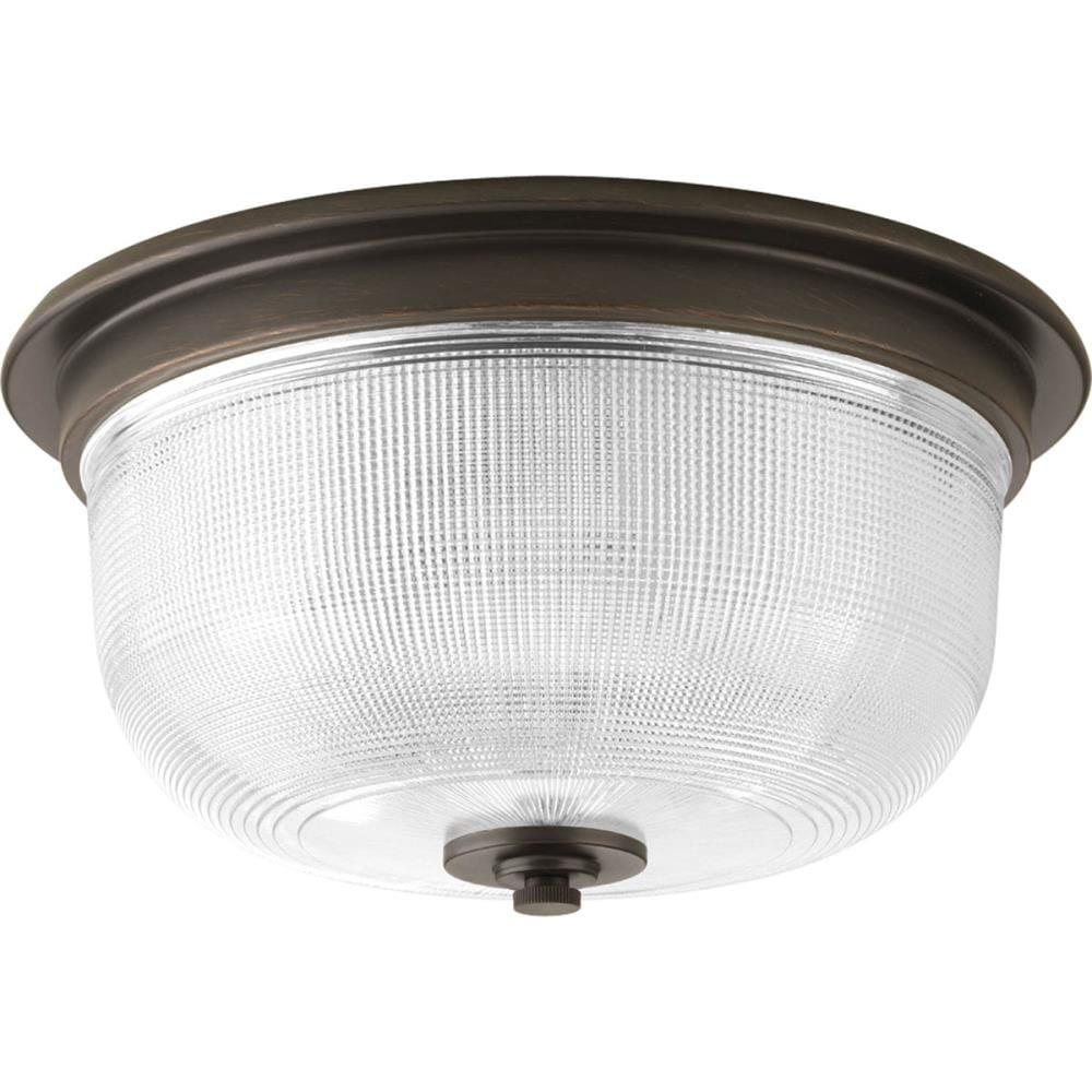 Progress Lighting P3740-74 Archie 2 -Light 12.37-in Bronze Flush Mount Light