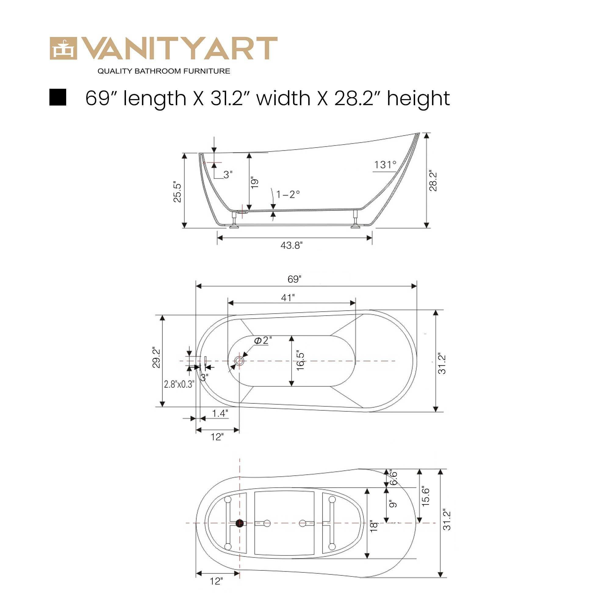 Vanity Art VAB6522-L bathtubs - View #11