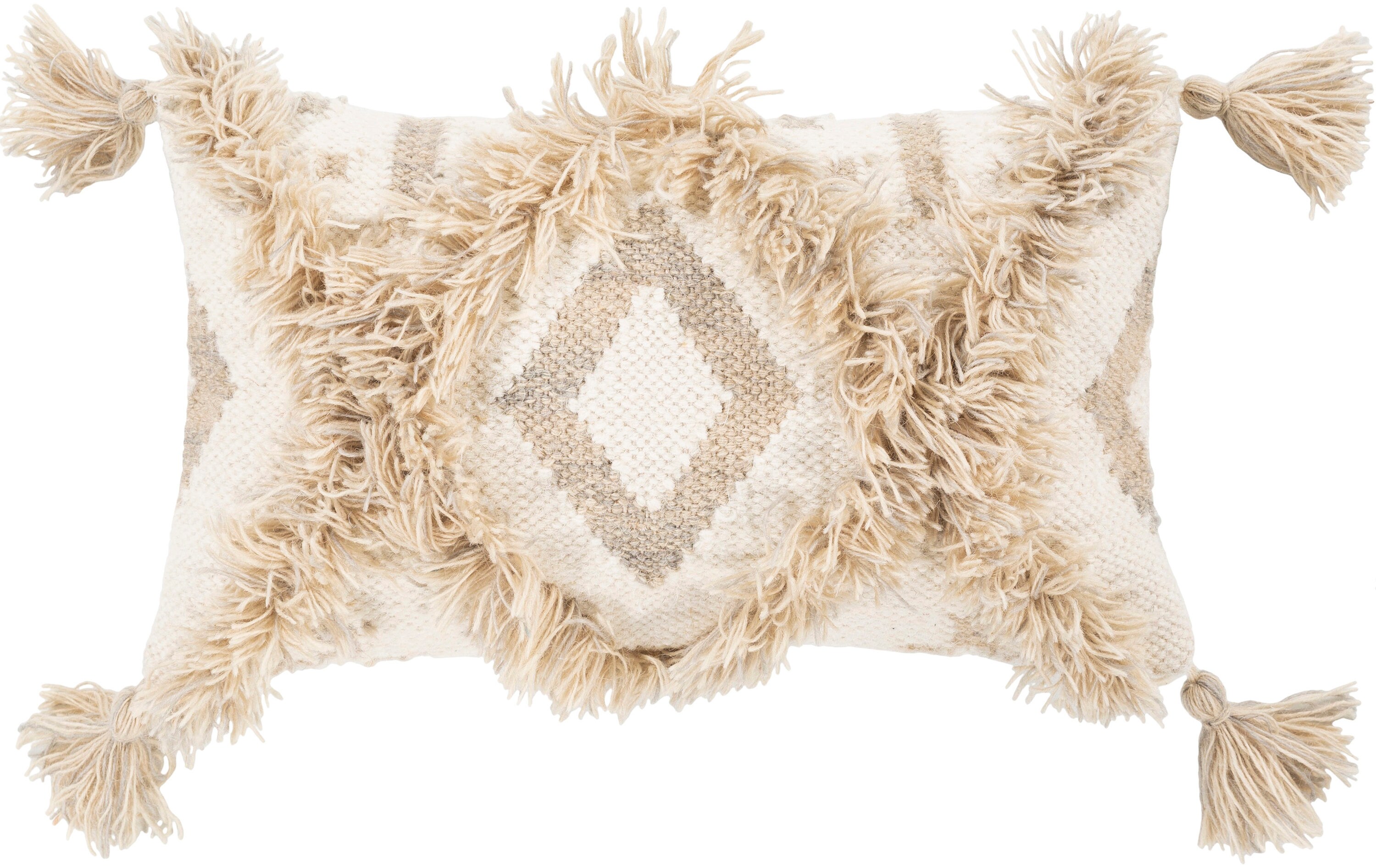 Surya HNA006-1230P Helena 30-in x 12-in Khaki Oblong Indoor Decorative Pillow