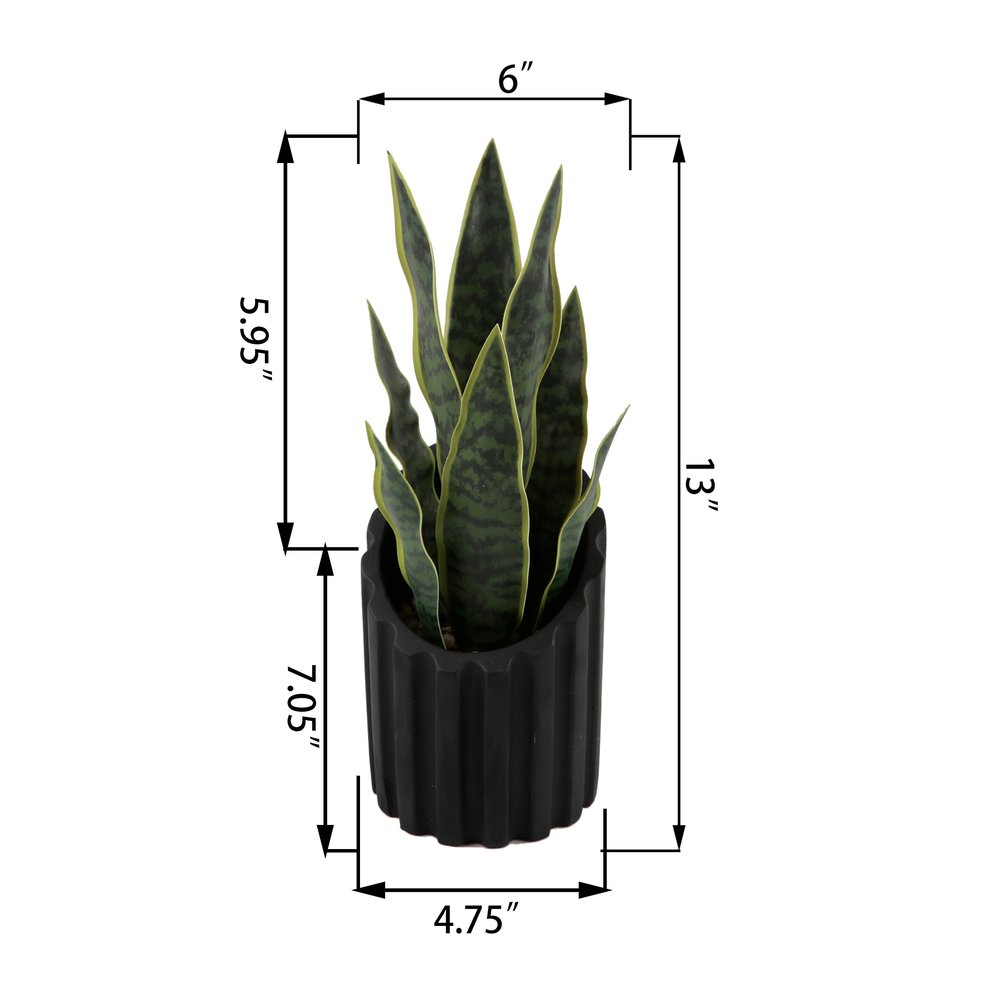 Flora Bunda 6-in Black Indoor Succulent Artificial Plant at Lowes.com