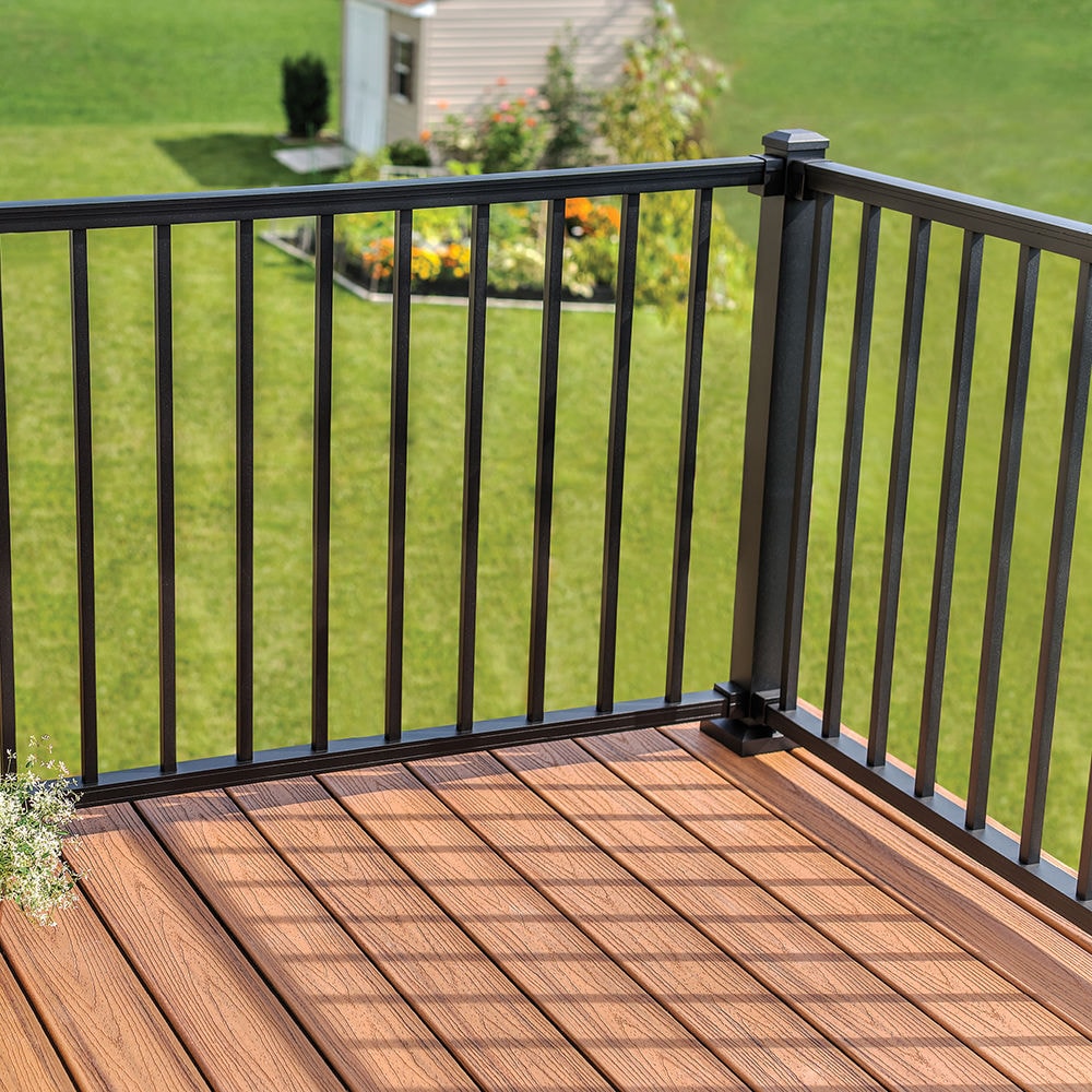 Trex Signature 6-ft x 42-in Charcoal Black Aluminum Deck Rail Kit in ...