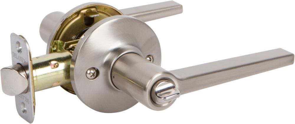 Brushed Nickel or Polished Chrome Modern Door Privacy Bolt Lock 