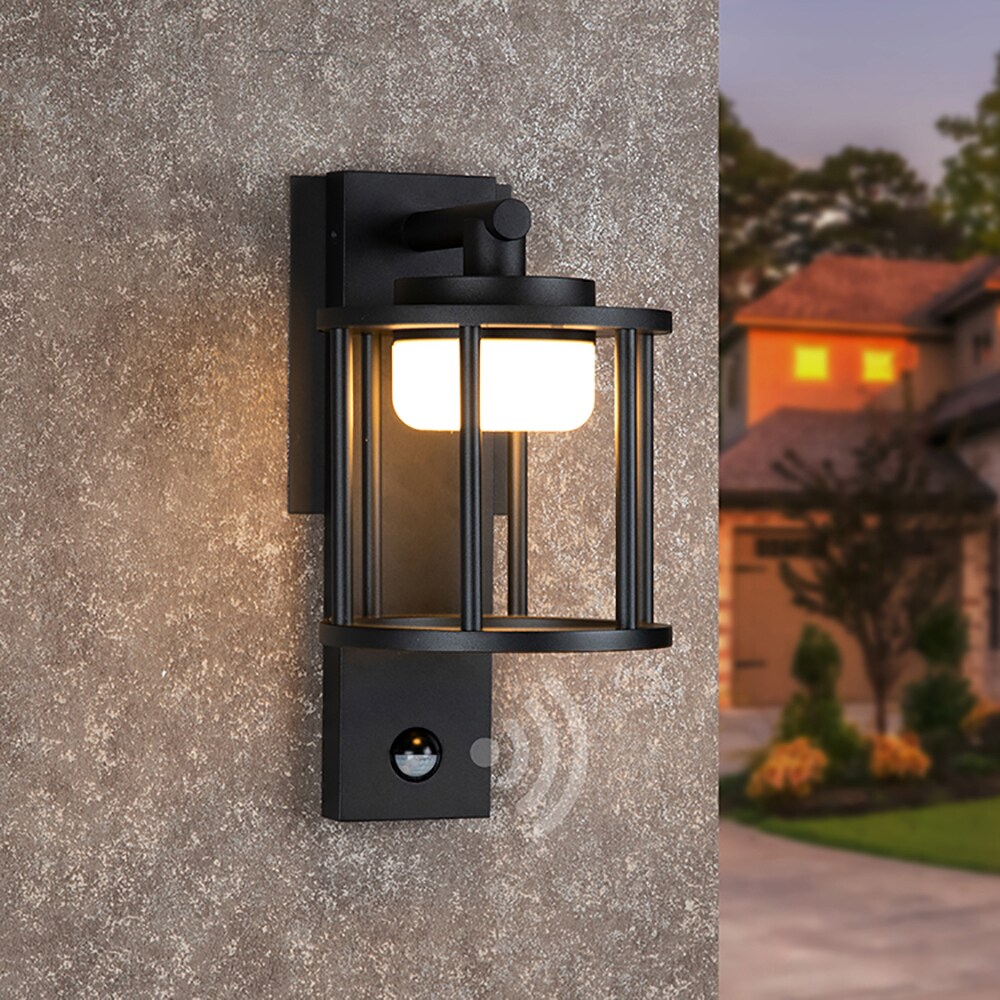 Arcturus 13-in Black Motion Sensor Dark Sky Integrated Outdoor Wall Light in the Outdoor Wall Lights department at Lowes.com