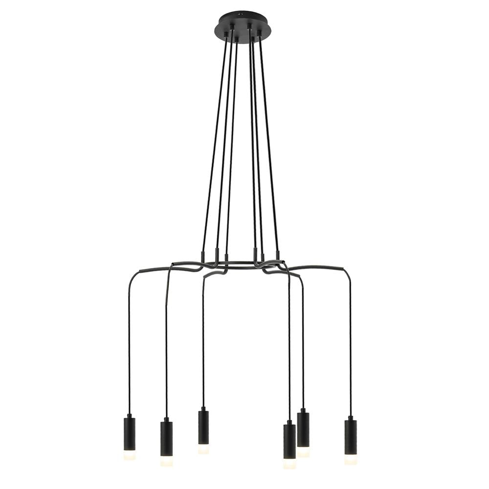 VidaLite CE1007786 6 -Light Black Modern/contemporary For Use in Bedrooms, Dining Rooms, Foyers, Kitchens, Living Rooms Chandelier