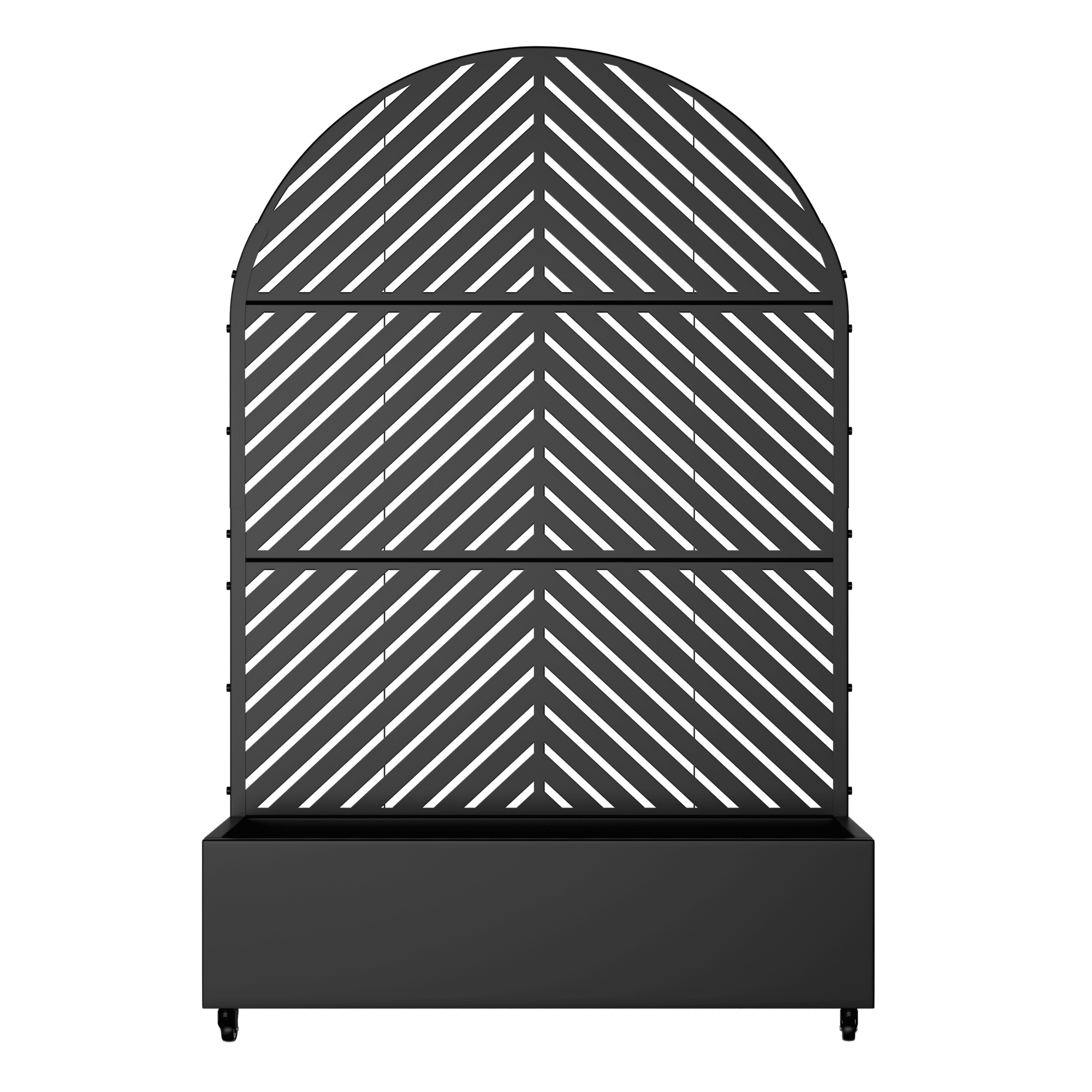 Aveyas SYJ-HW920049 72-in H x 47-in L x 16-in W Black Metal Planter with Trellis ( Parallel-Arched )
