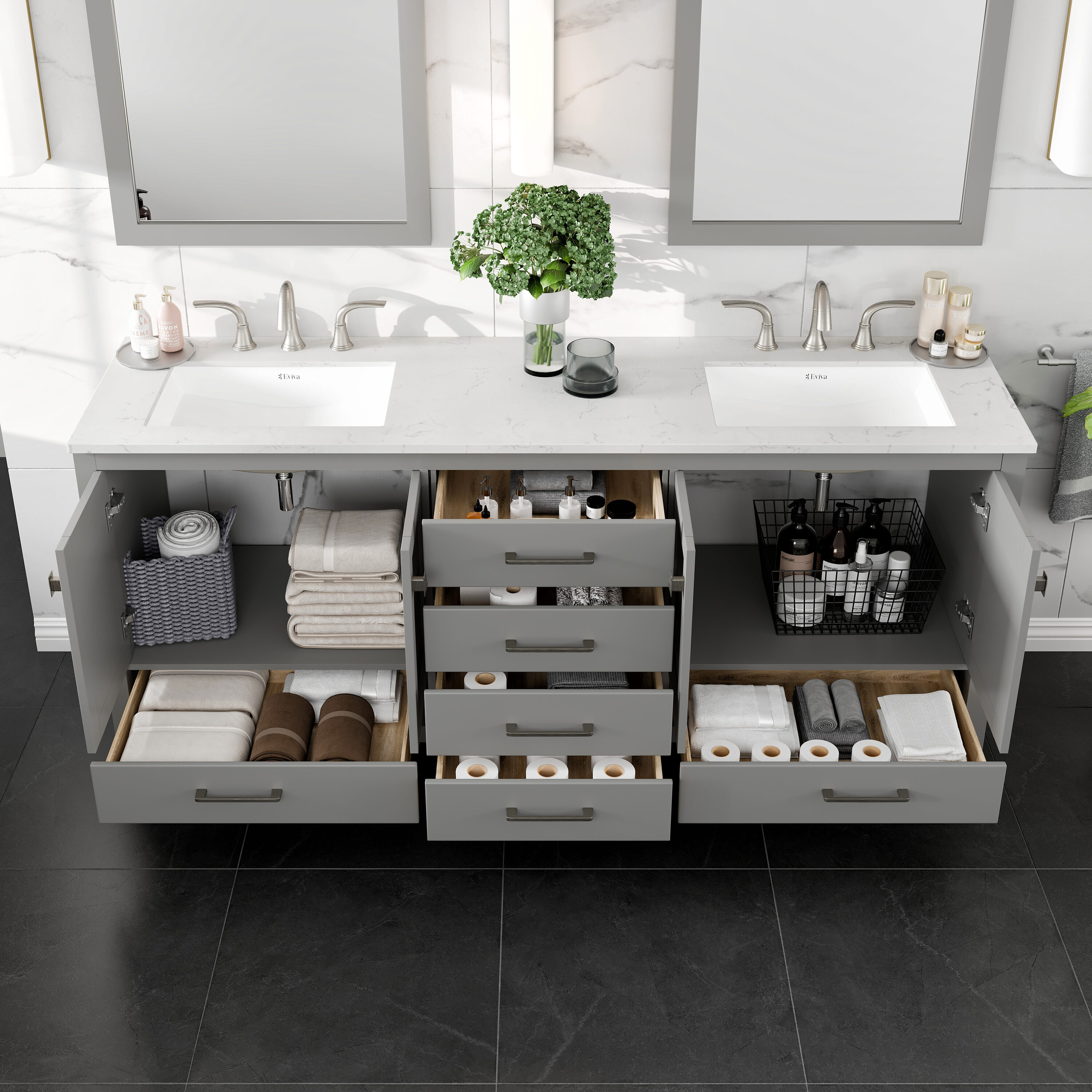 Eviva EVVN412-78GR Bath-Vanity-Combo - View #5
