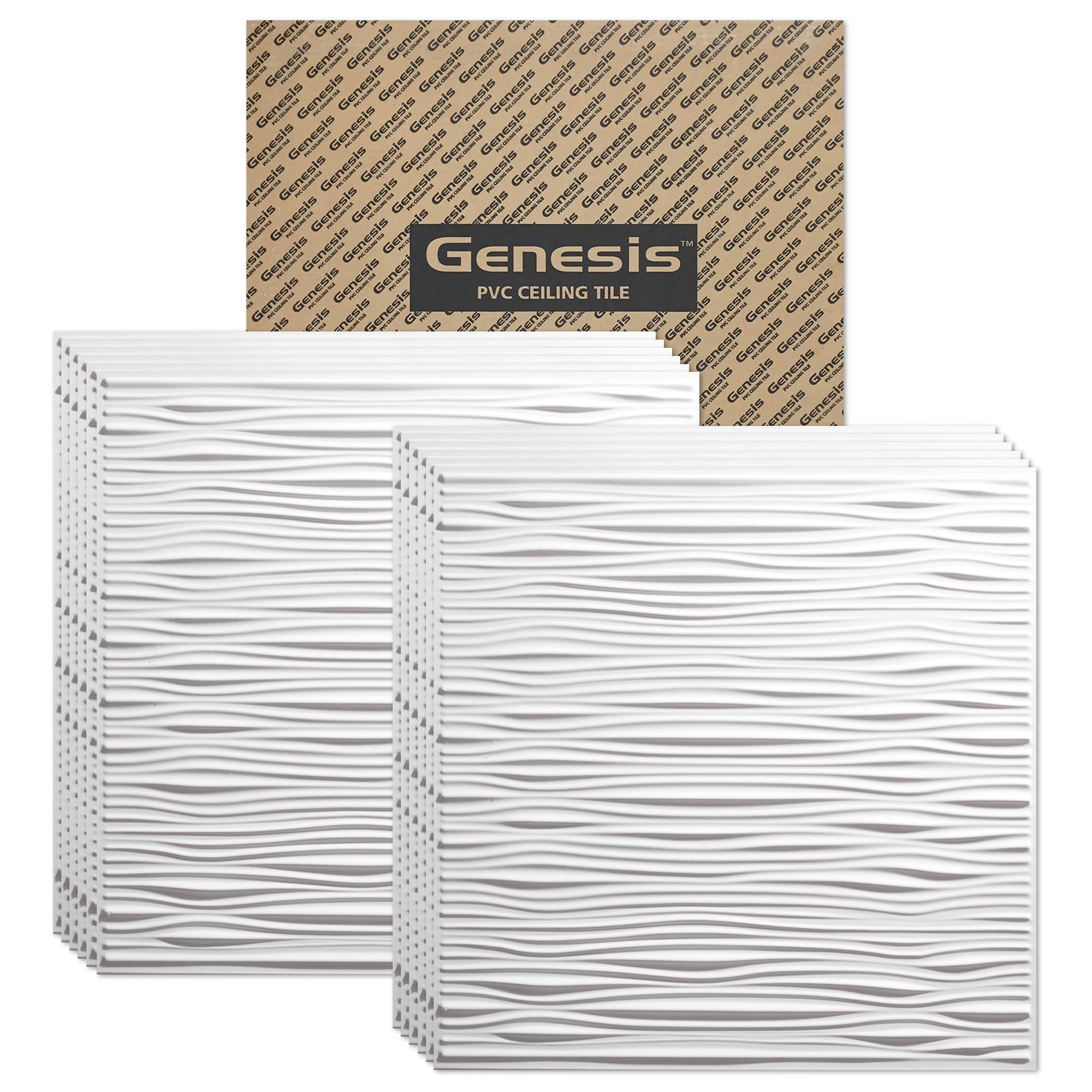 Genesis 2-ft x 2-ft Border Fill White PVC Drop Ceiling Tile (1-Pack, 4-sq ft / Case)