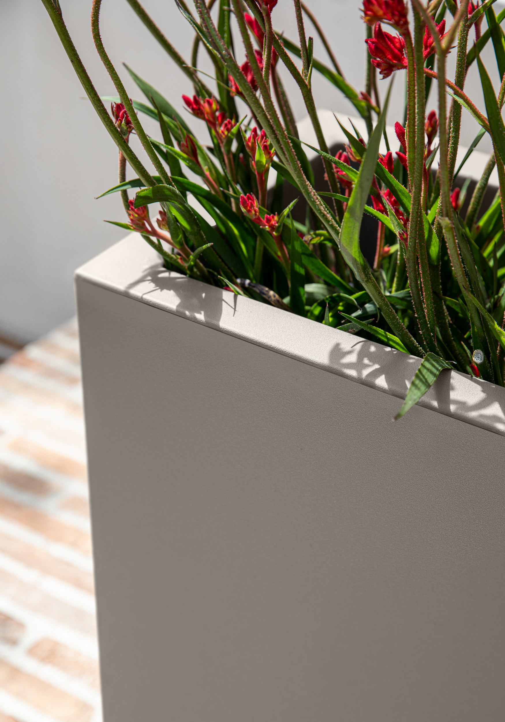 Gray Rectangular Polypropylene Outdoor Planter, 24" x 30"